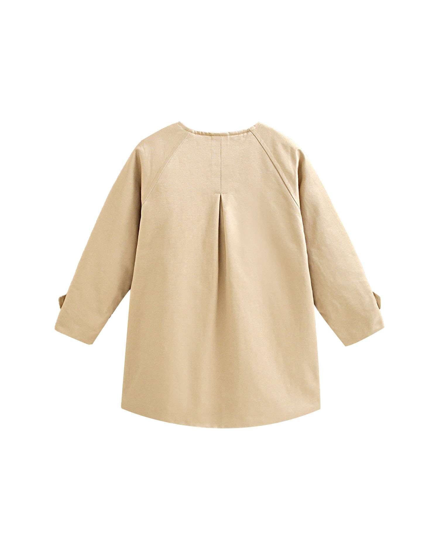 Gabardina Infantil com Laço e Interior de Guatiné Natural-5