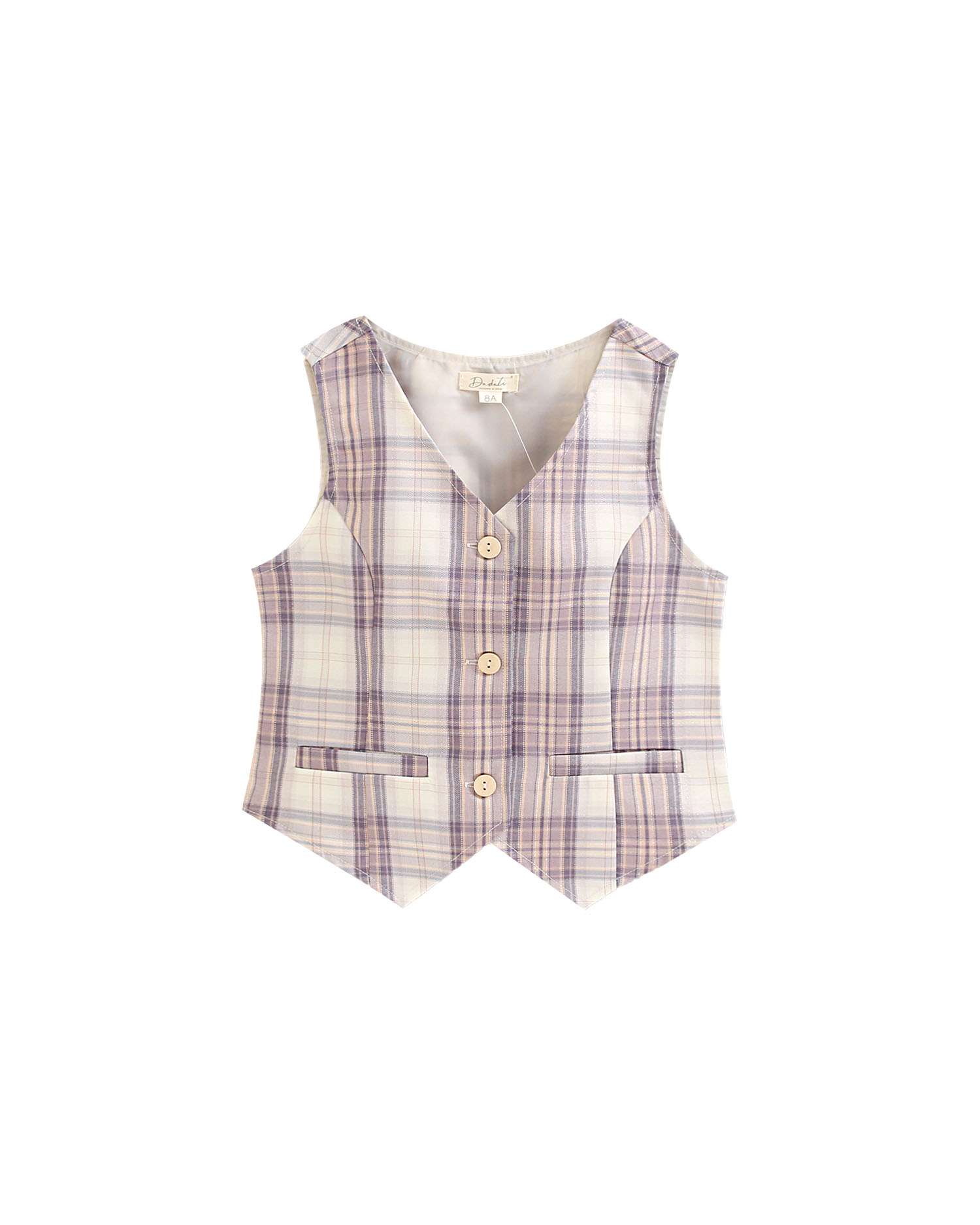 Colete Infantil Aos Quadrados Roxo-4