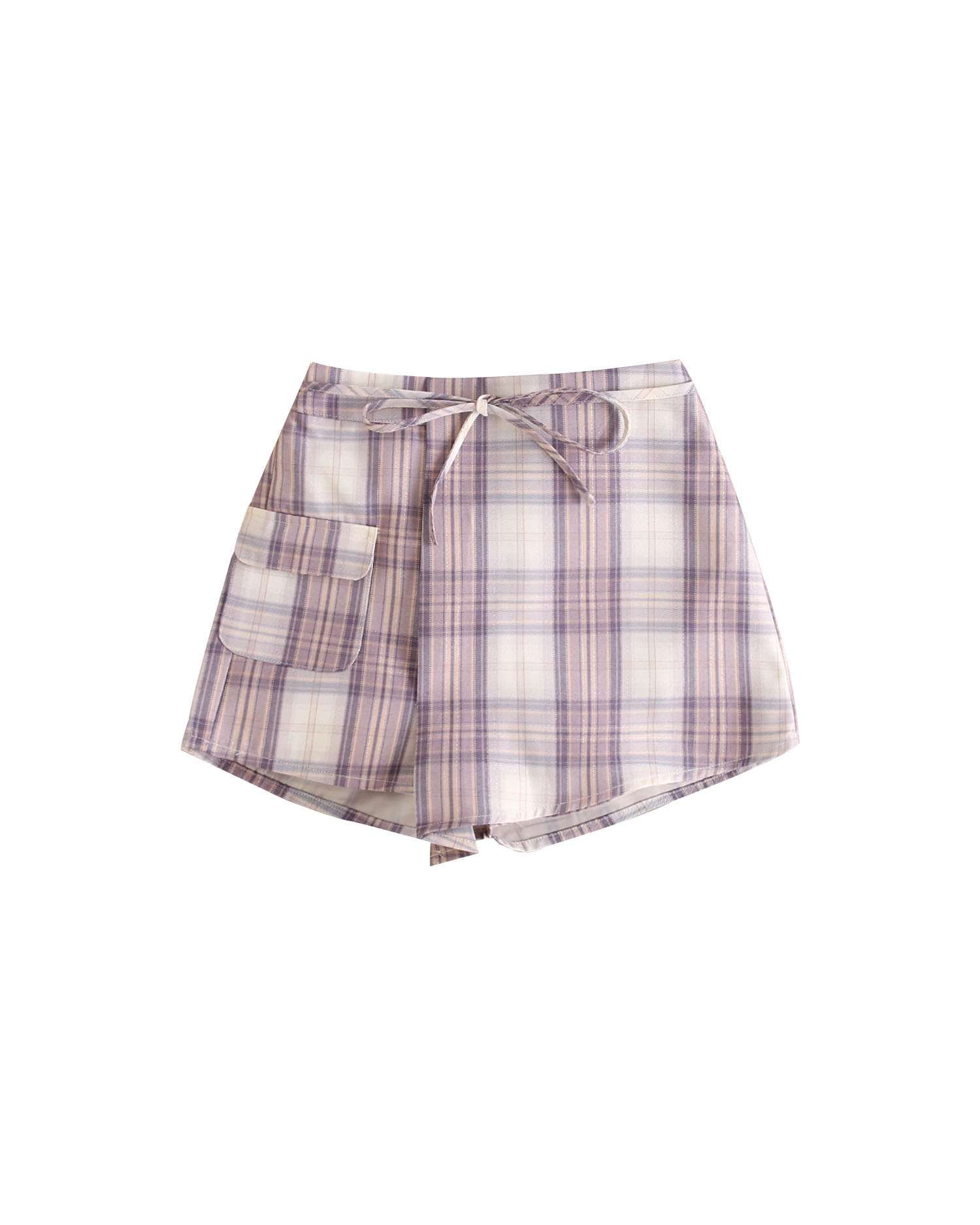 Saia-calça Infantil Aos Quadrados Roxo-4
