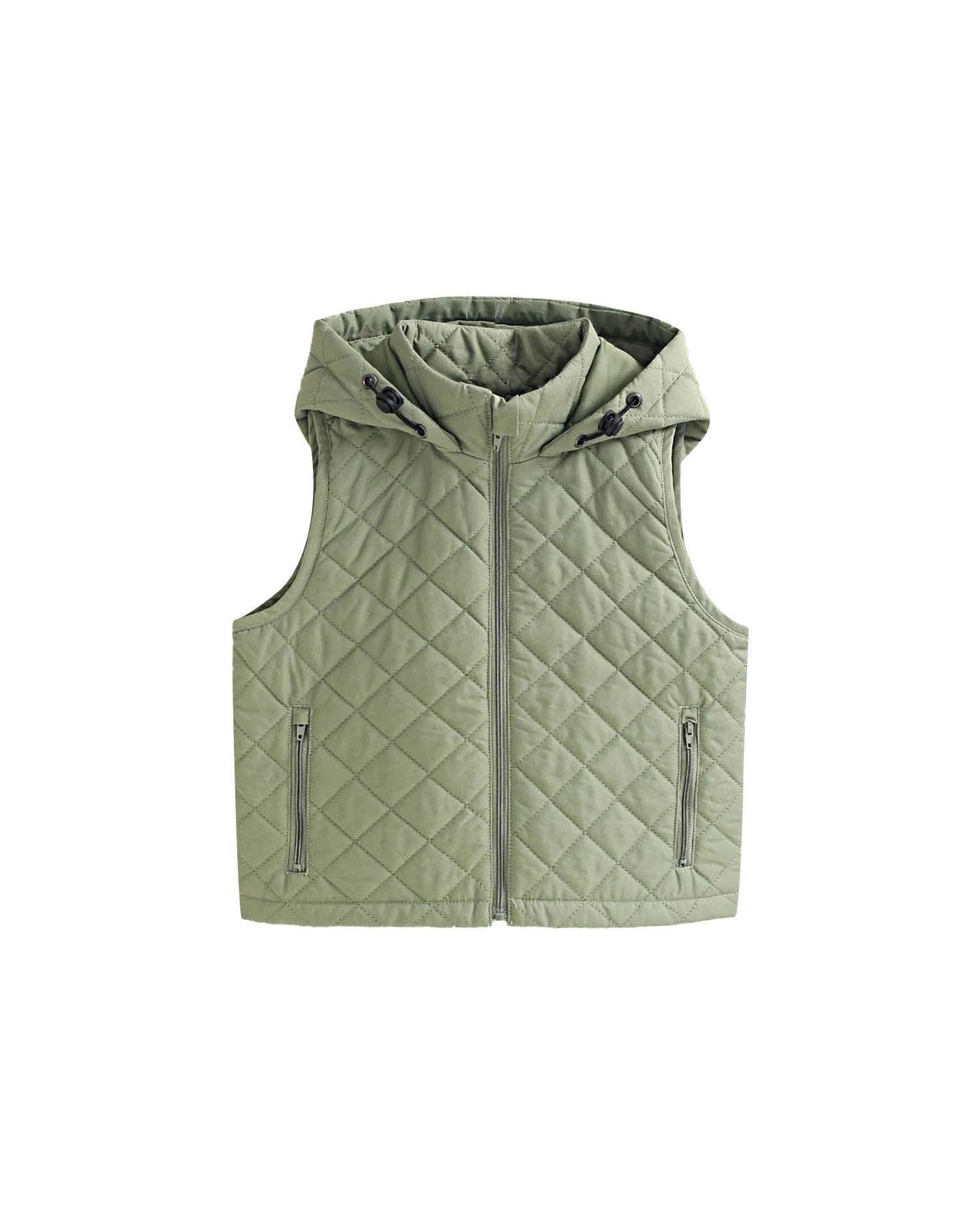 Colete Acolchoado com Capuz Infantil em Verde Verde-4