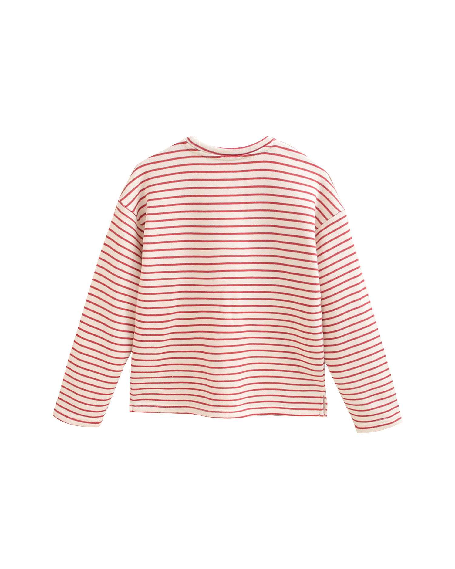 Sweatshirt Infantil Às Riscas Ys com Bolsos Vermelho-5