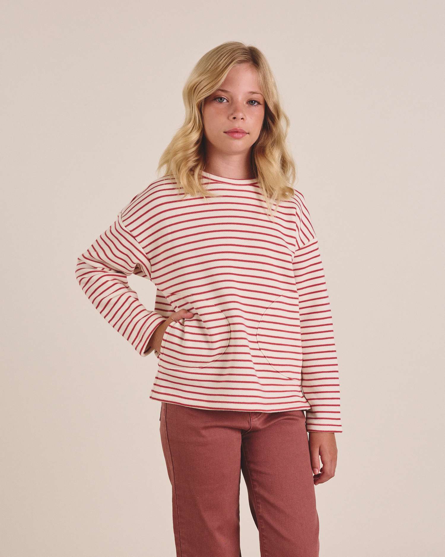 Imagem 0 de Sweatshirt Infantil Às Riscas Ys com Bolsos