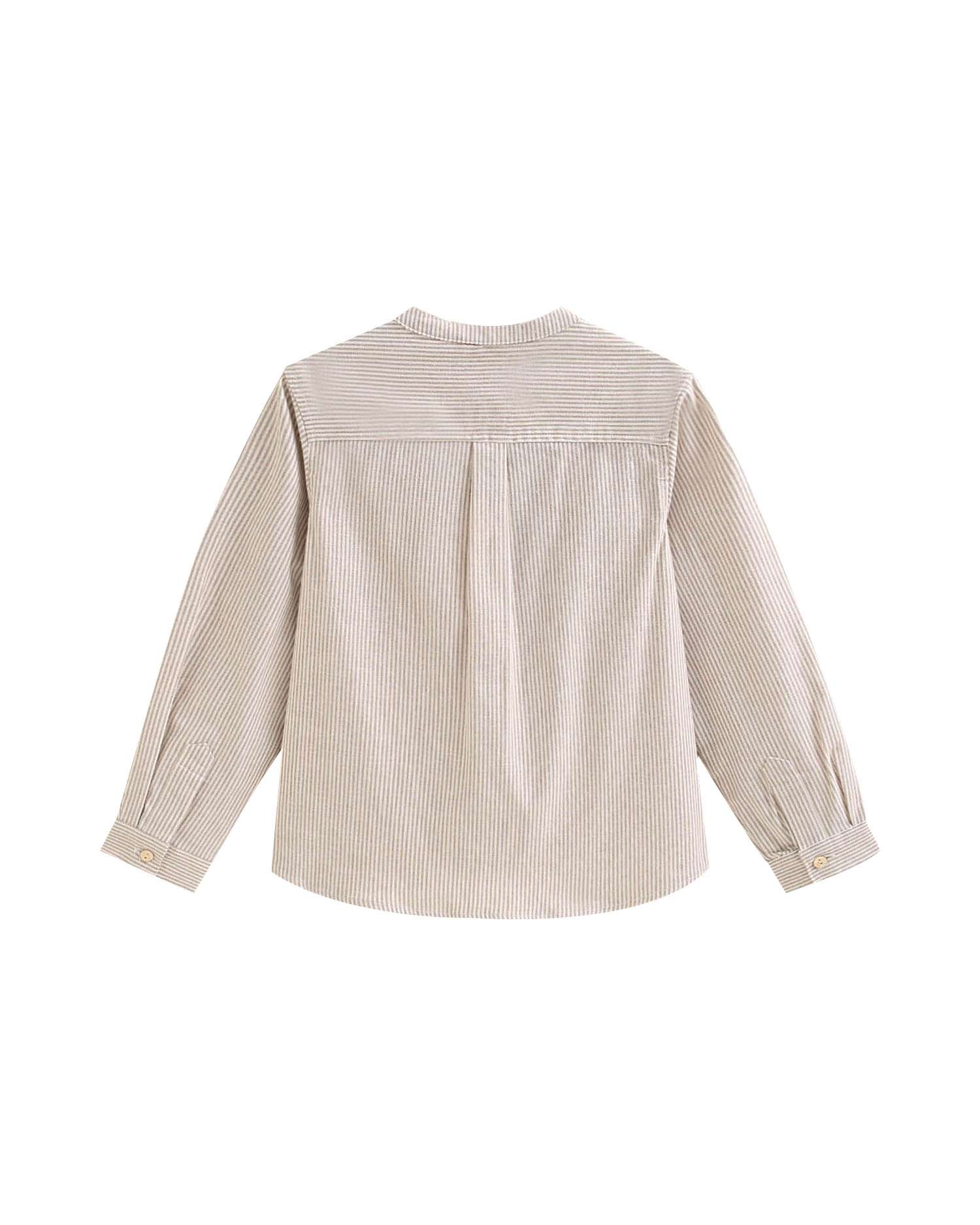 Camisa de Manga Comprida Infantil Às Riscas Natural-5