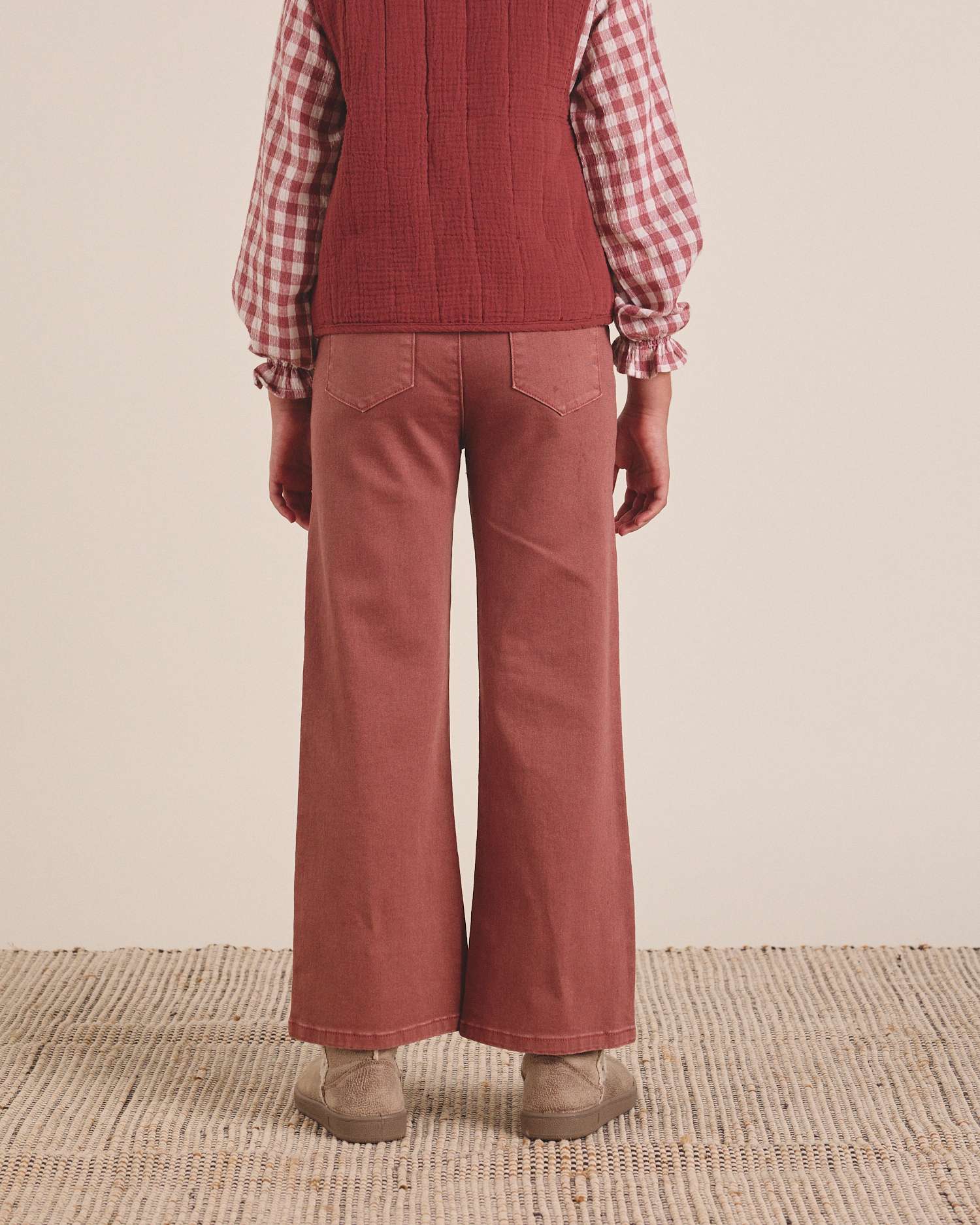 Calças Compridas Culotte Infantil Vermelho-2