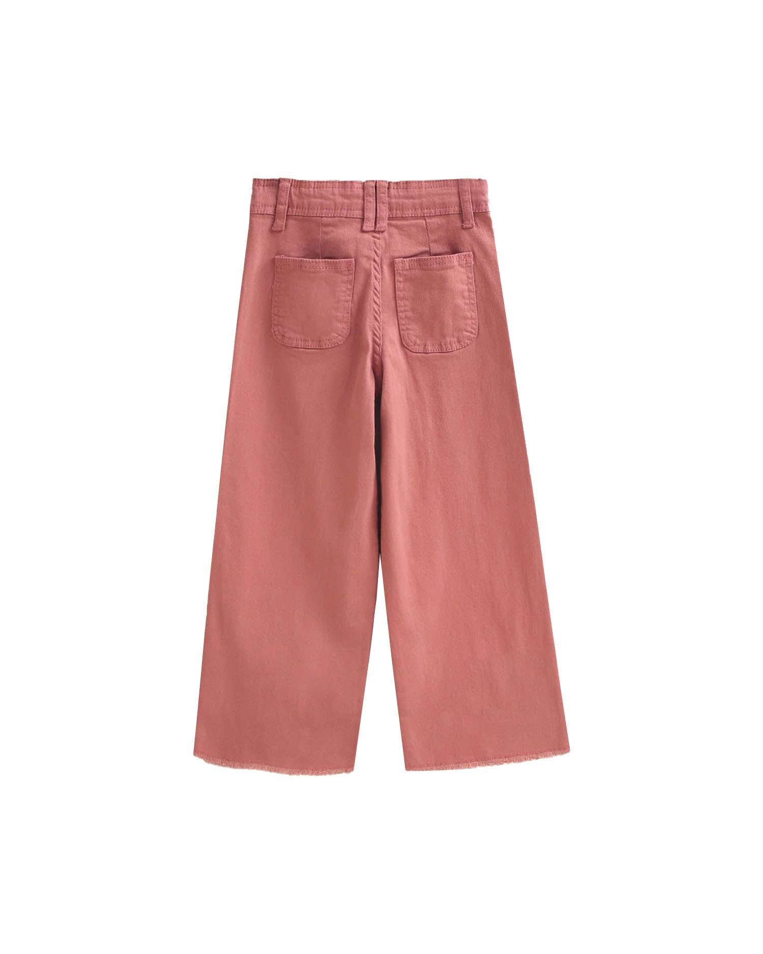 Calças Compridas Culotte Infantil Vermelho-5