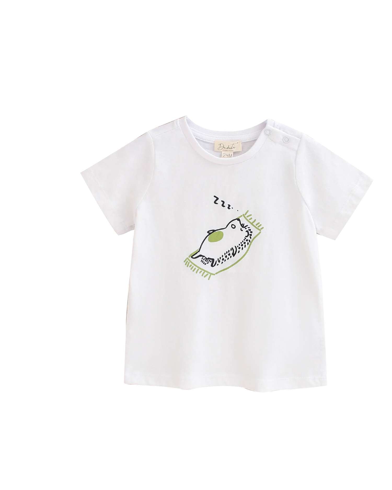 T-shirt Infantil com Desenho de Ouriço Dadati Branco-1