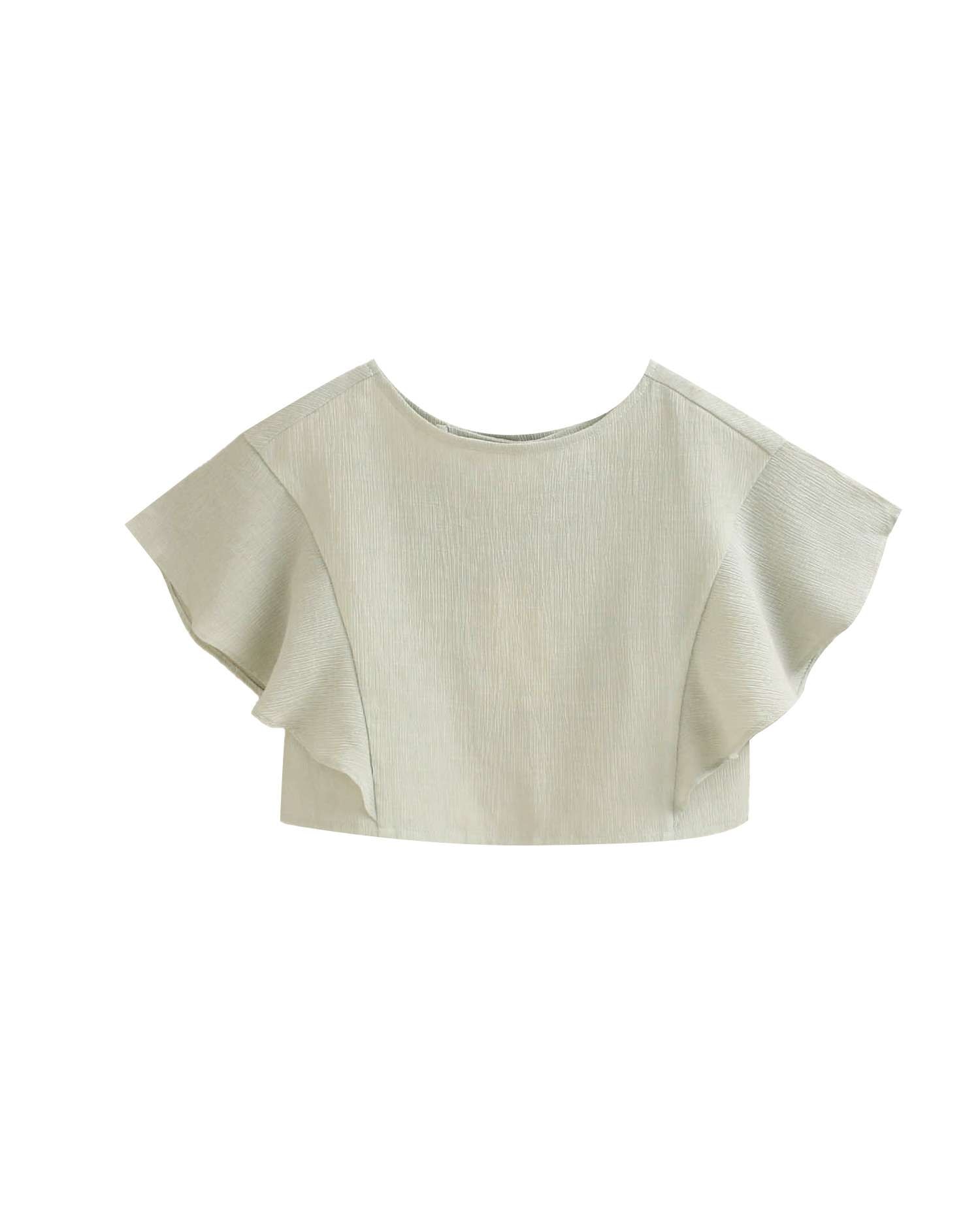 Blusa Infantil com Costas Cruzadas Abertas Dadati Verde-4