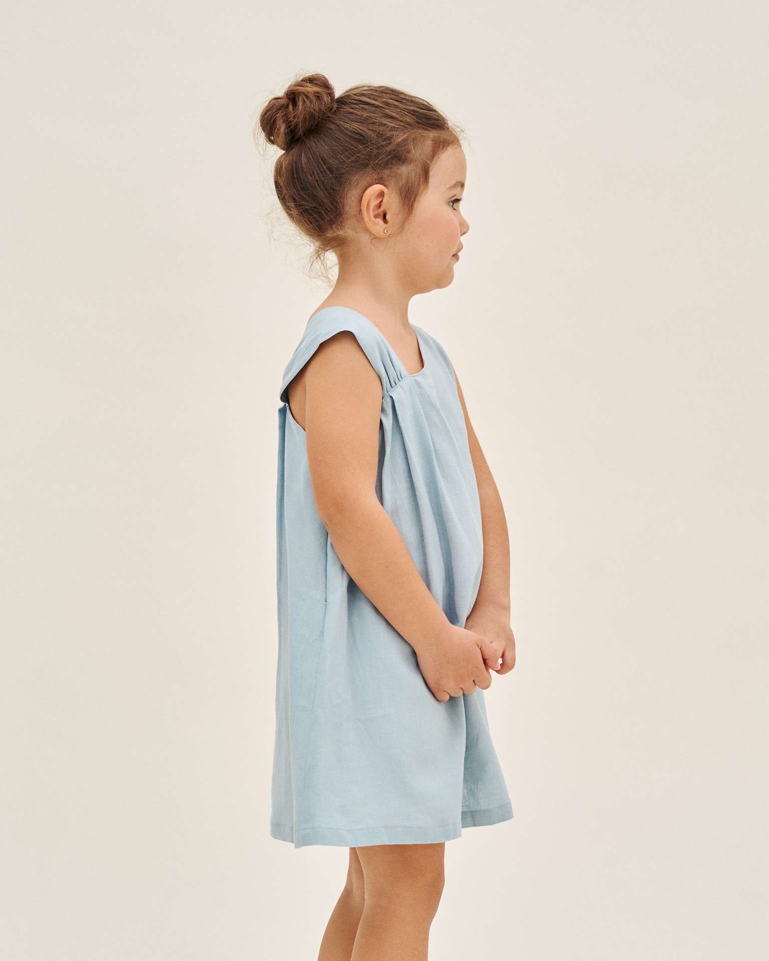 Vestido Infantil com Alça Assimétrica Dadati Azul-2
