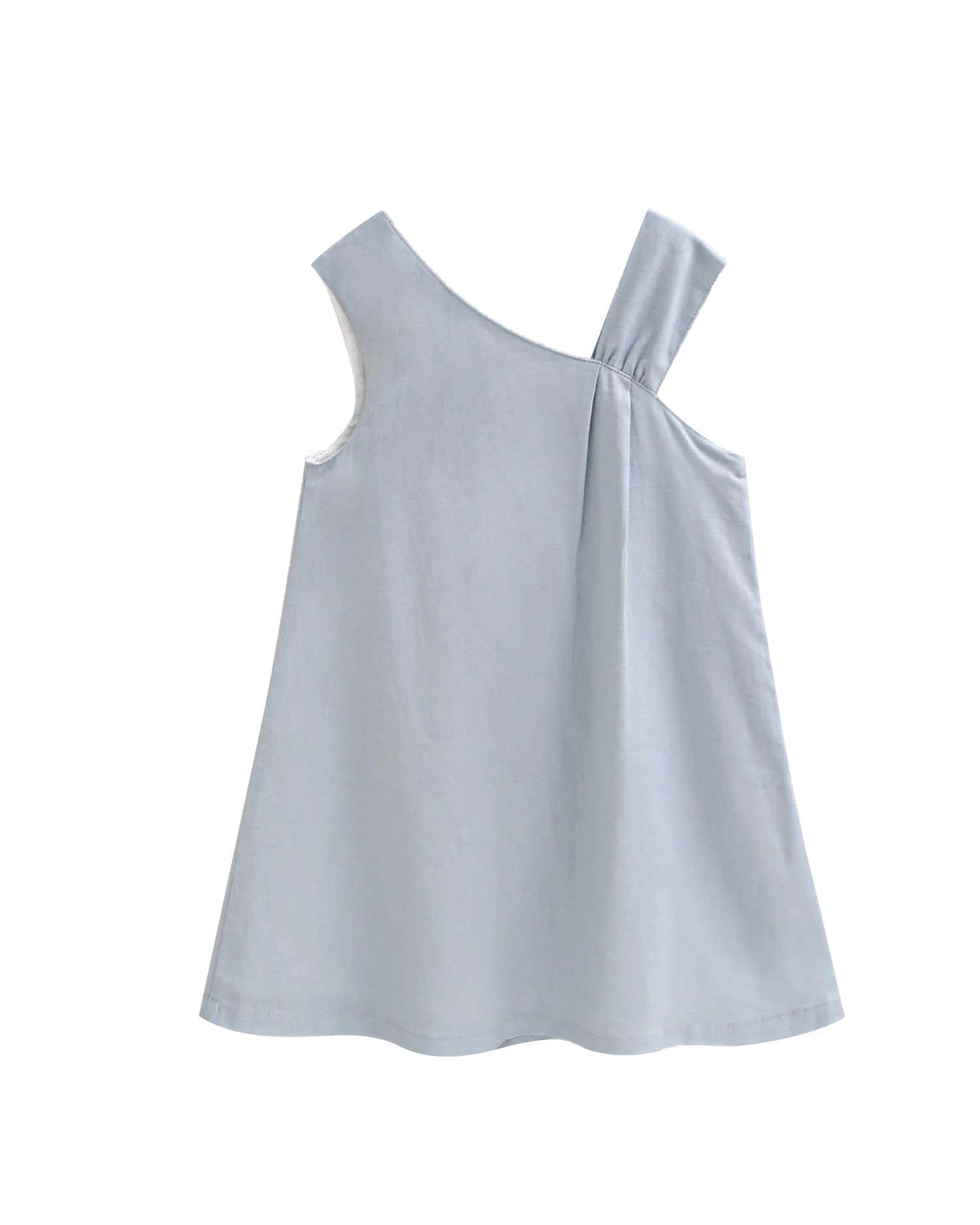 Vestido Infantil com Alça Assimétrica Dadati Azul-4