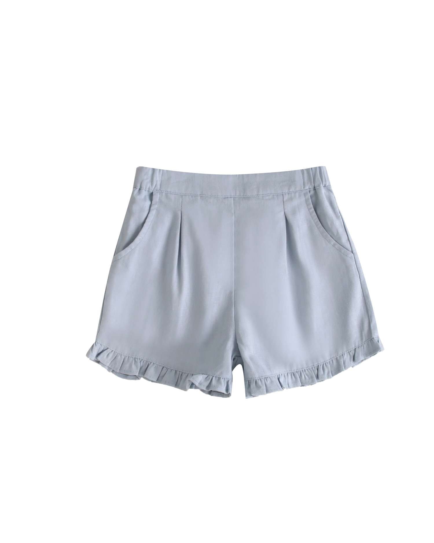Short Infantil com Folhos na Bainha Azul-3