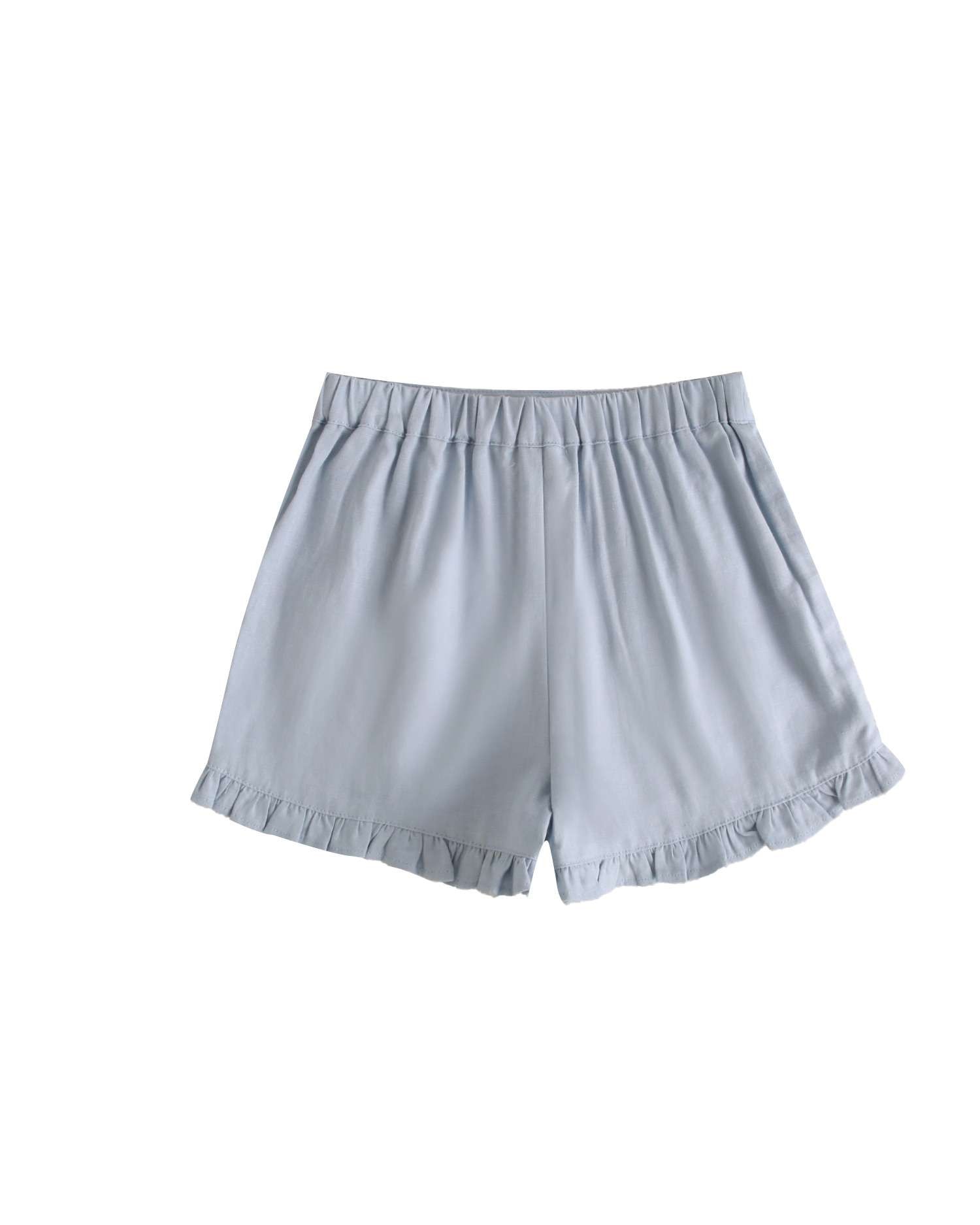 Short Infantil com Folhos na Bainha Azul-4