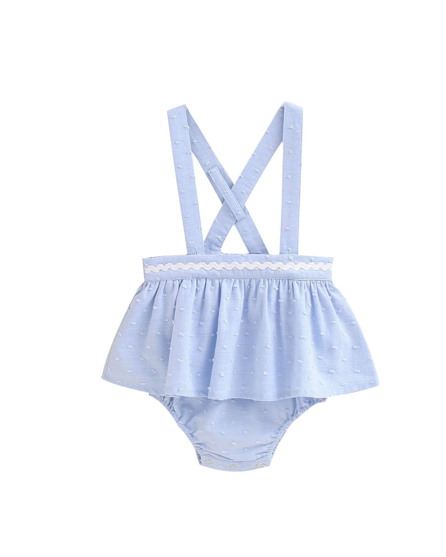 Macacão Curto para Bebé de Plumeti com Debrum Dadati Azul-claro-1