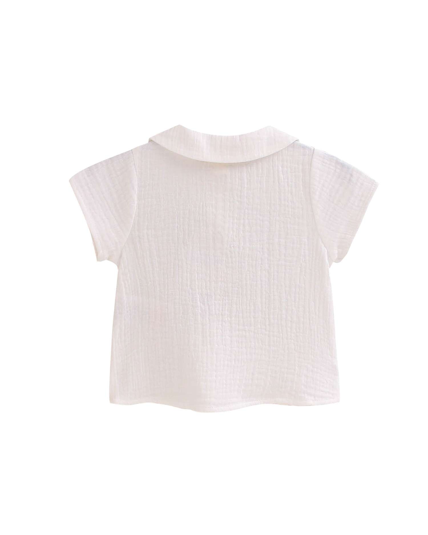 Camisa para Bebé de Muselina com Gola Bebé Dadati Branco-2