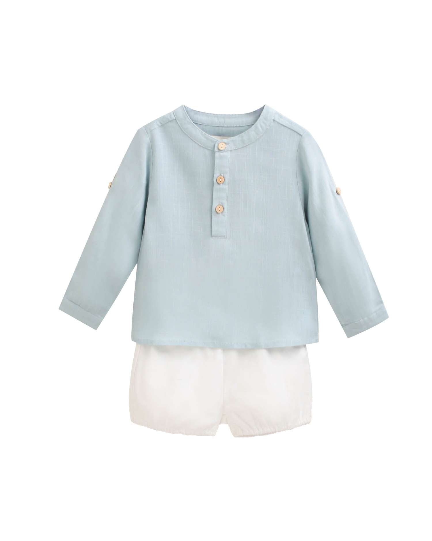 Conjunto para Bebé de Camisa e Calções Dadati Azul / Branco-1