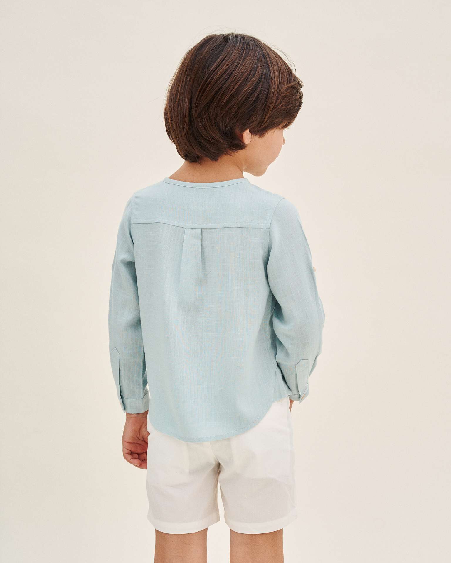 Camisa Infantil de Manga Comprida Azul-2