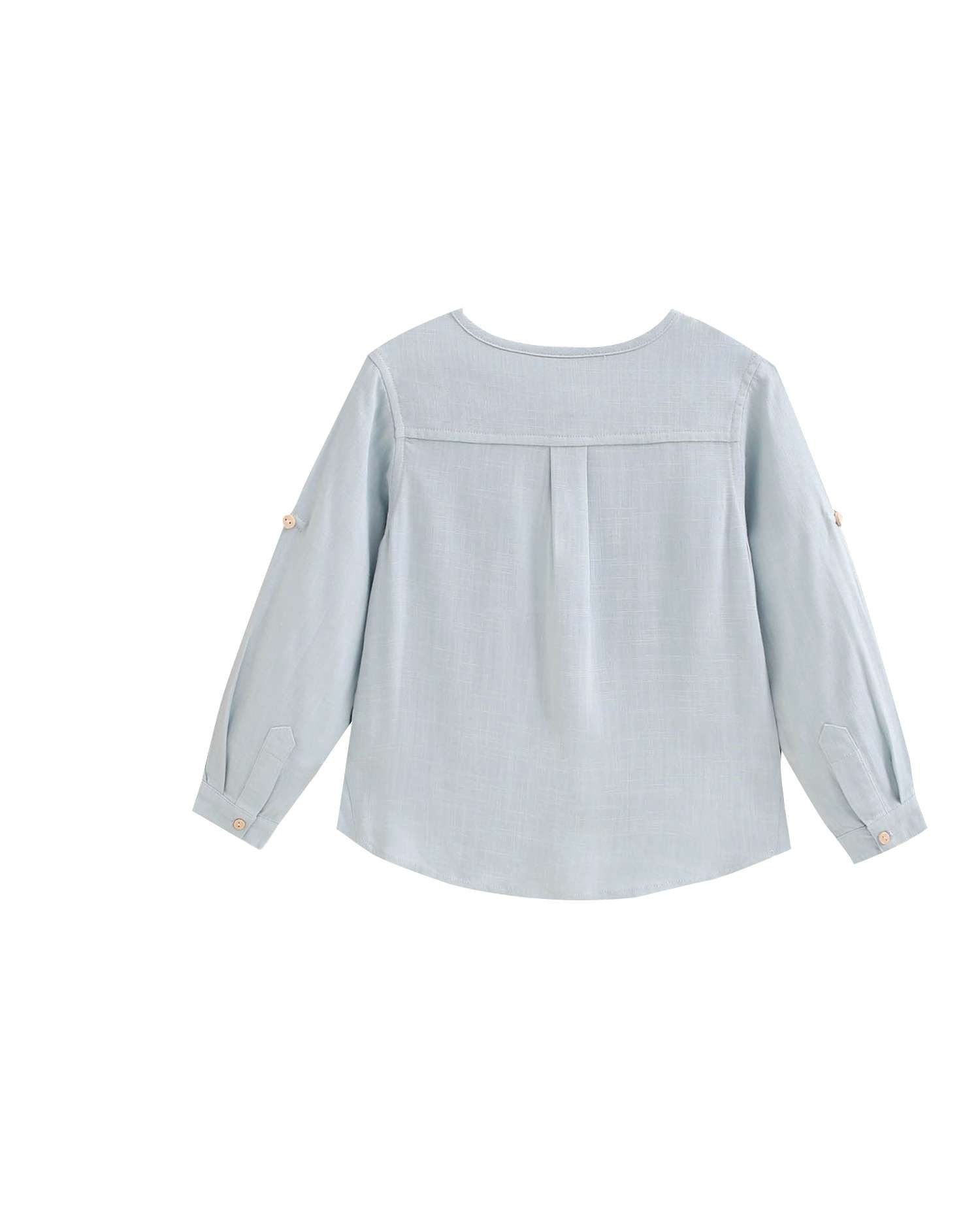 Camisa Infantil de Manga Comprida Azul-5
