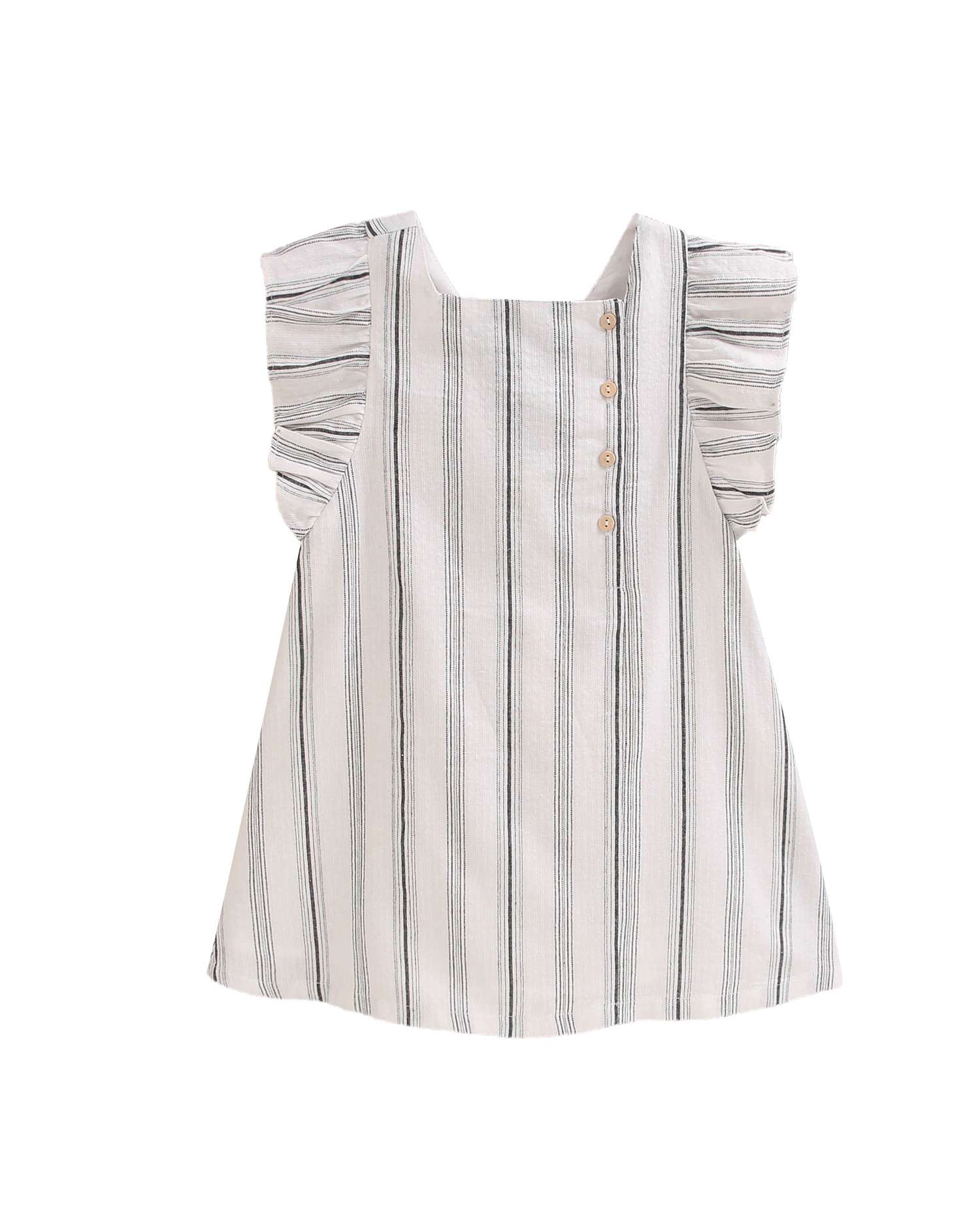 Vestido Infantil Às Riscas com Laço nas Costas Dadati Branco-3