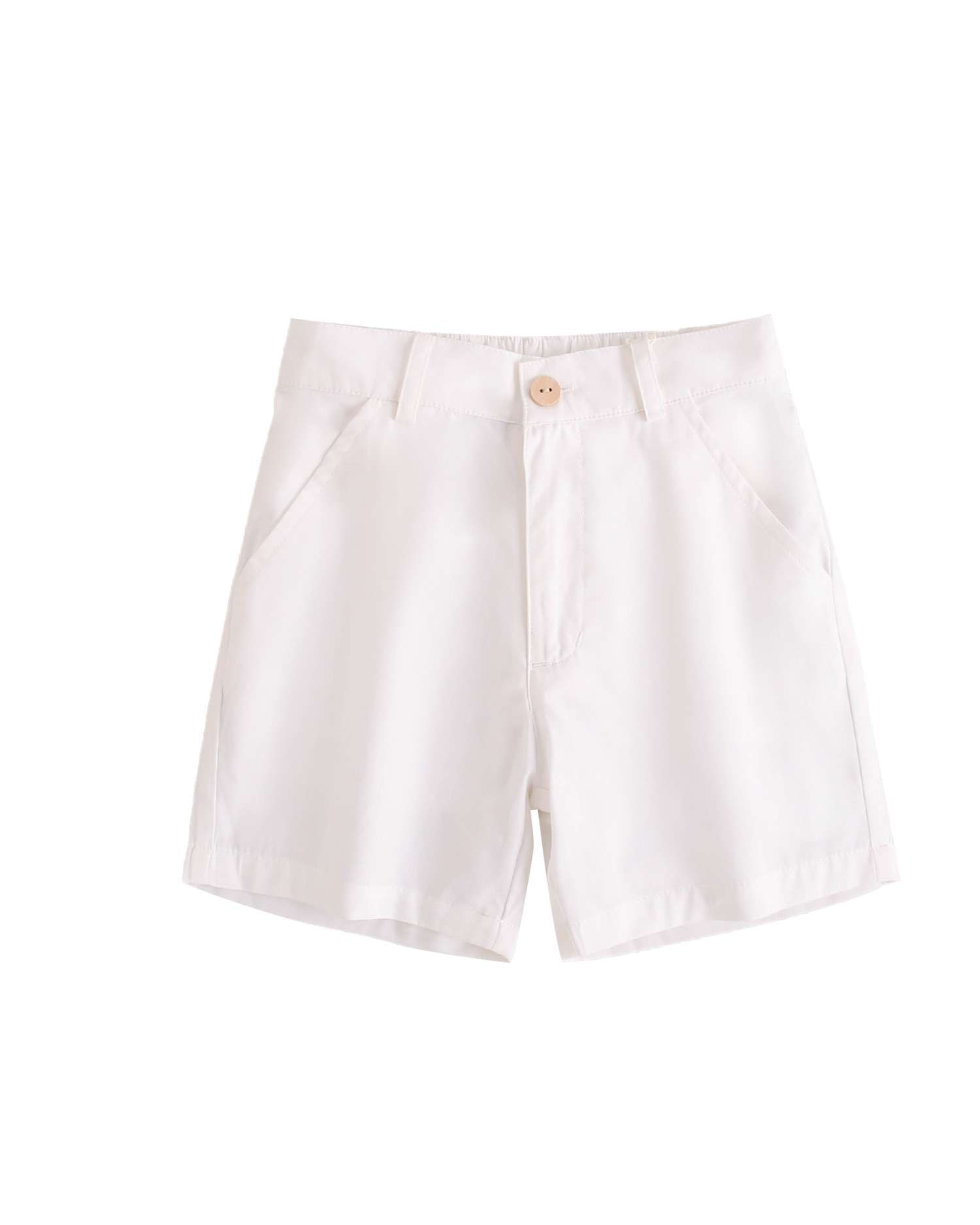 Bermudas Infantil de Algodão Branco-1