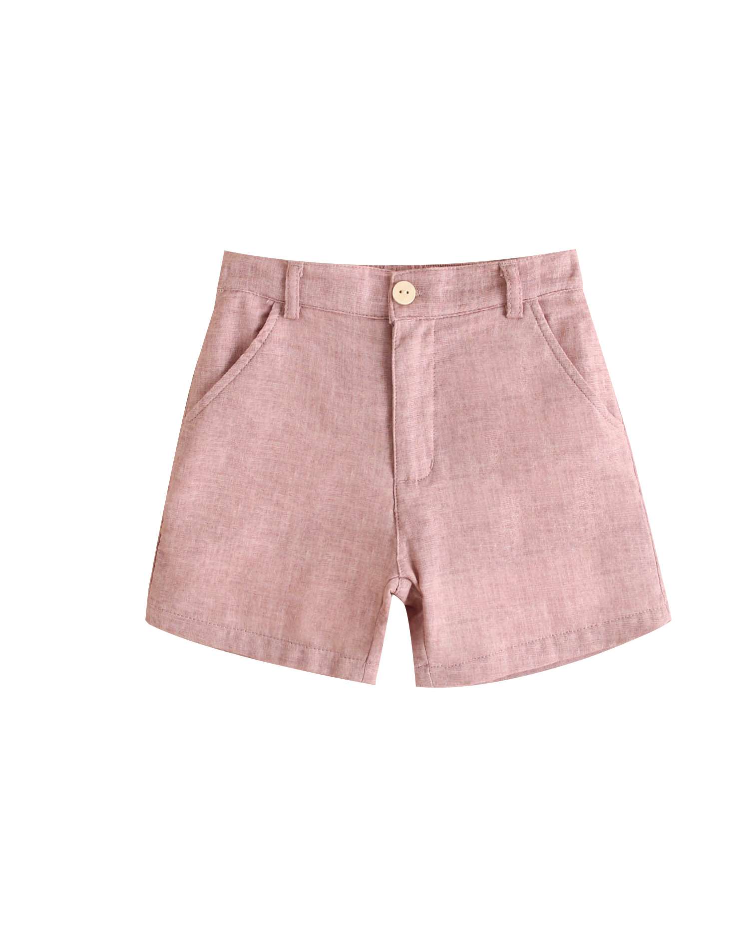 Bermudas Infantil de Algodão Lavado Dadati Rosa-pastel-3