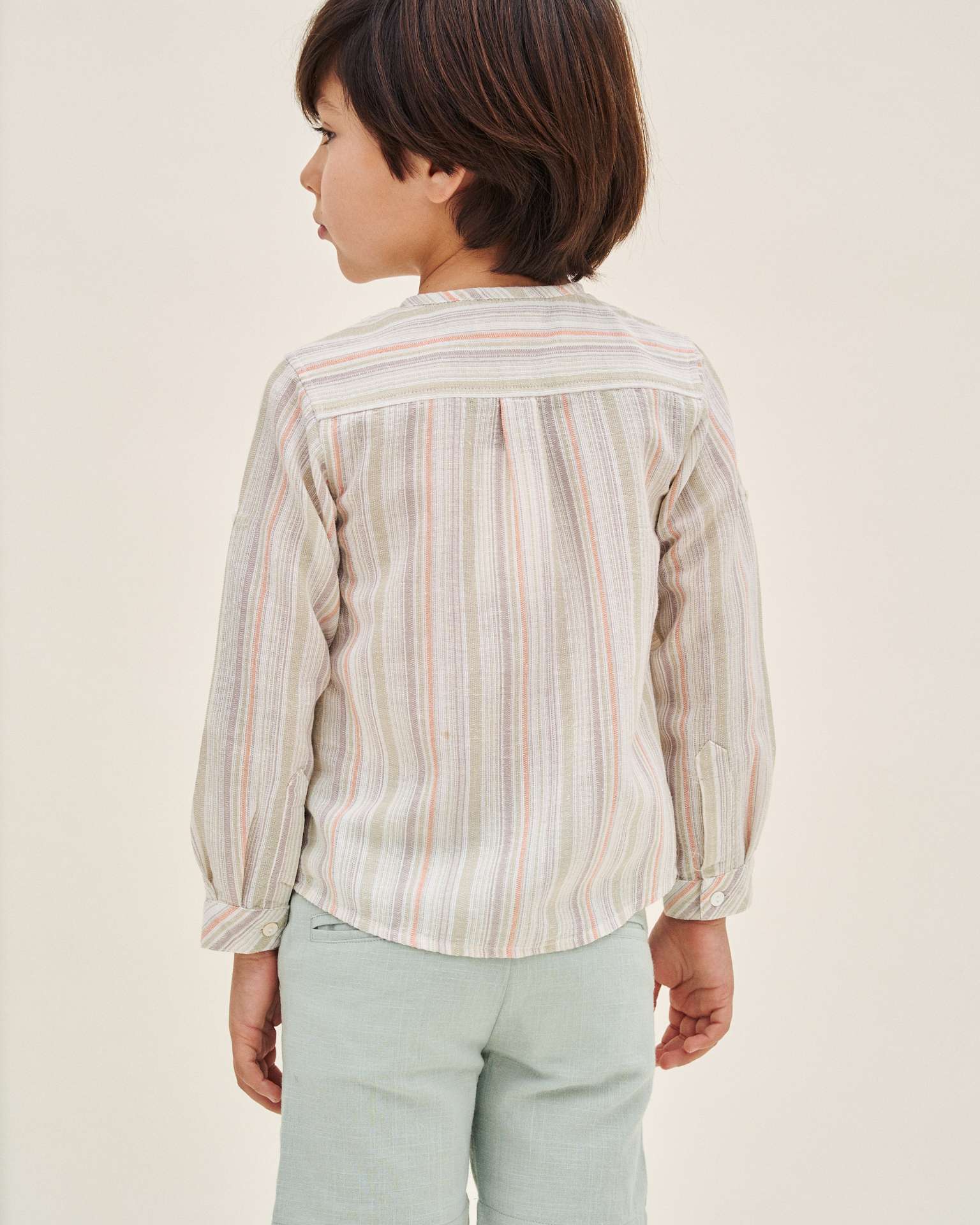 Bermudas Infantil de Linho Verde-2