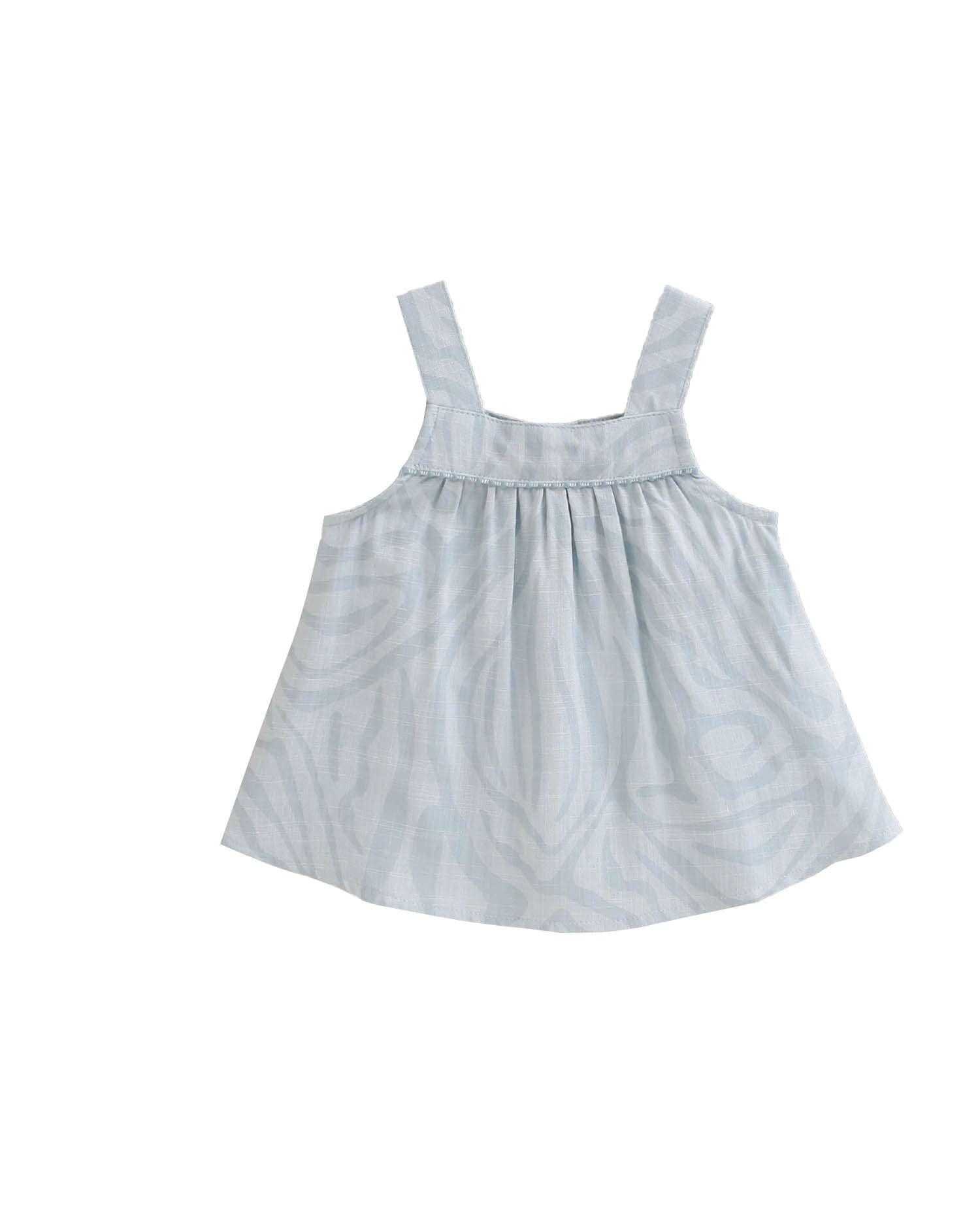 Blusa para Bebé com Linhas Fluidas Azul-claro-1