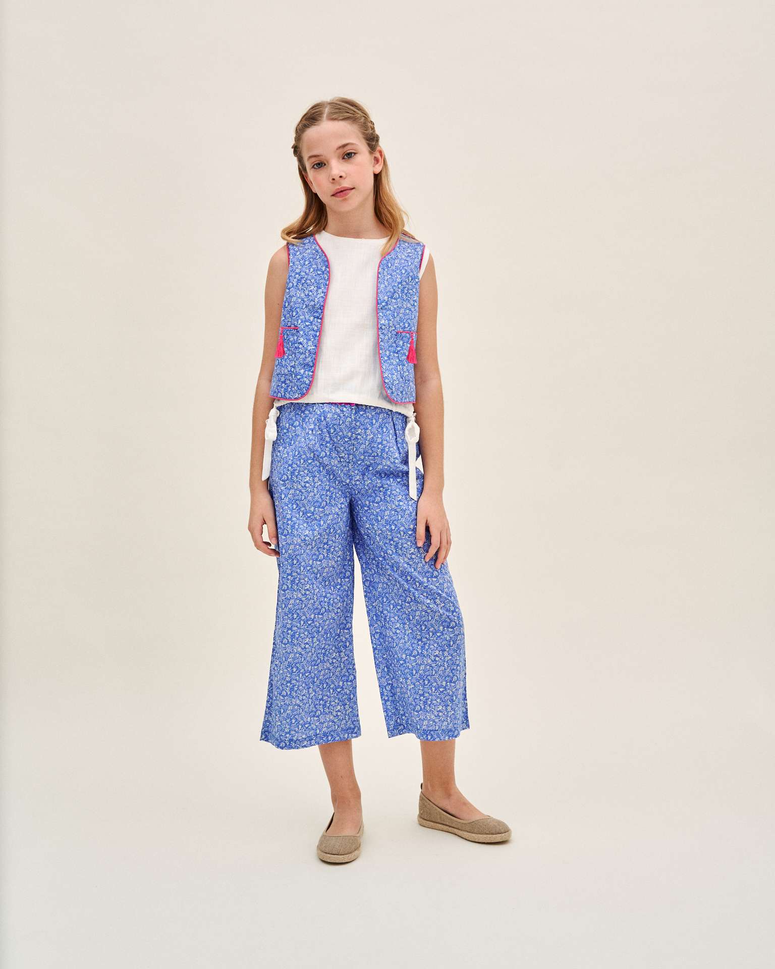 Colete Infantil com Estampado e Debrum Dadati Azul-1
