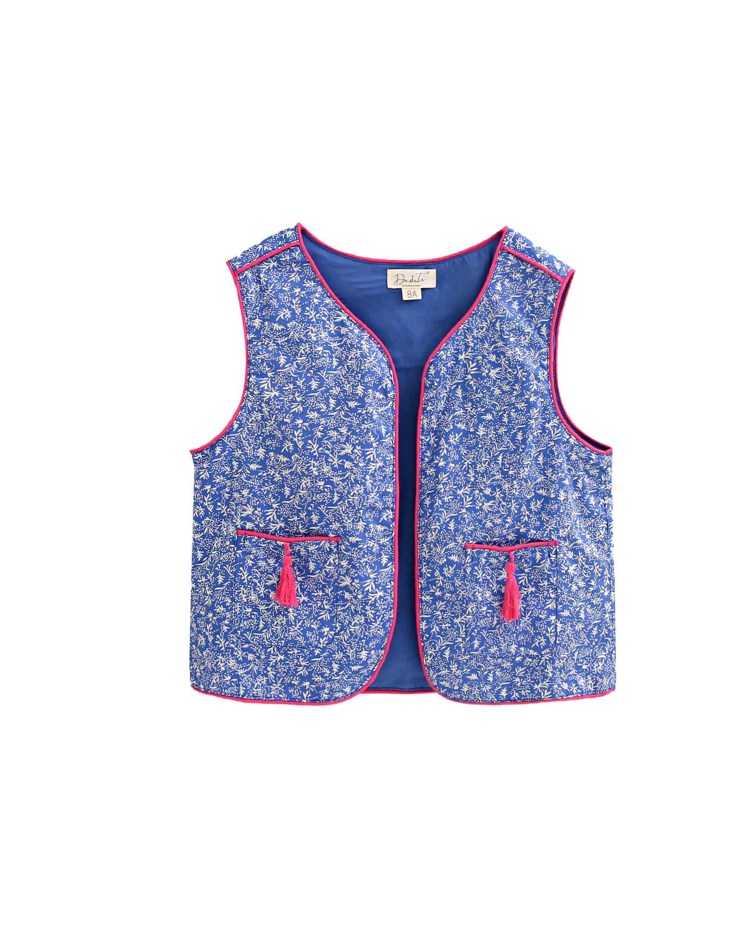 Colete Infantil com Estampado e Debrum Dadati Azul-4