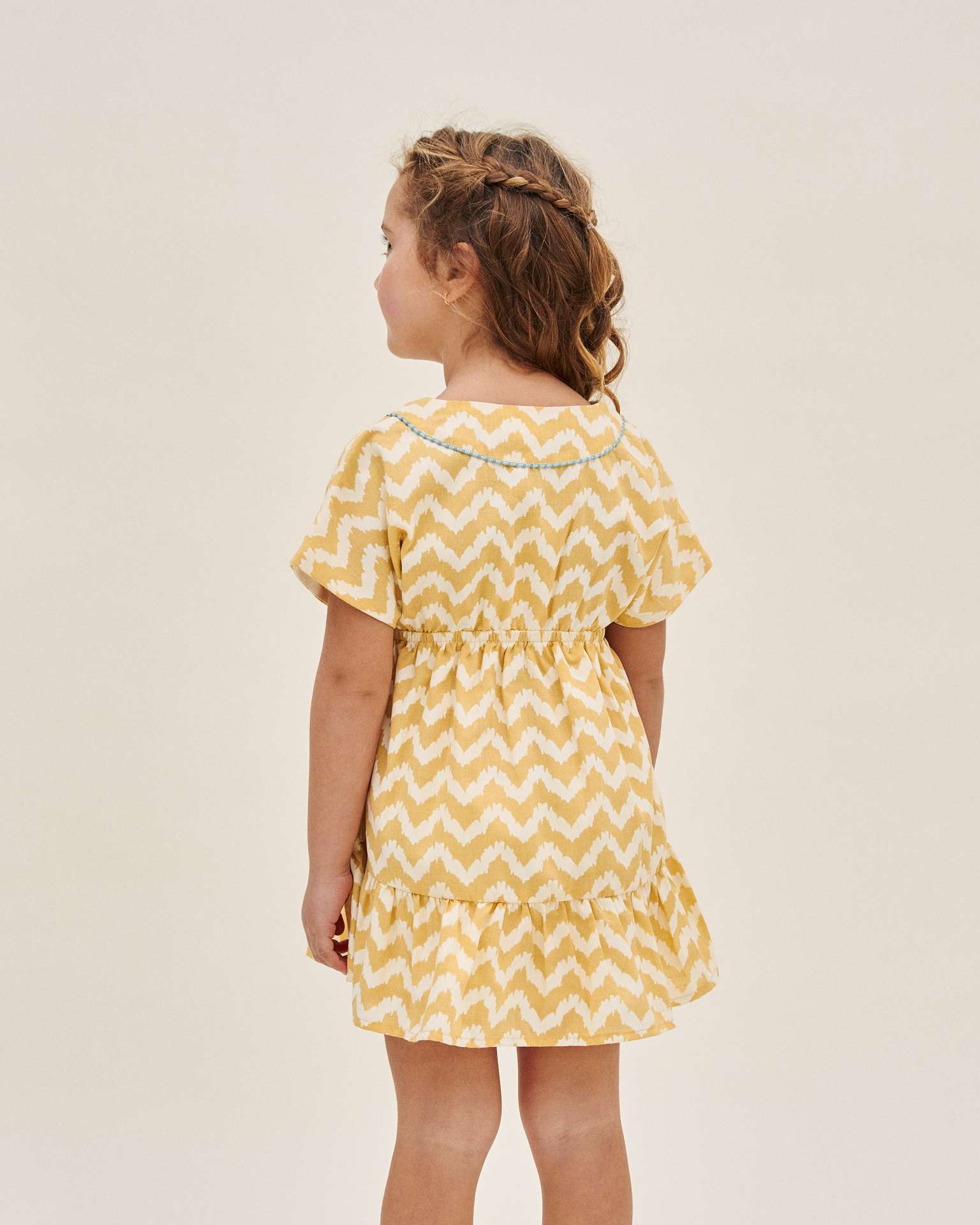 Vestido Infantil Zigzag Mostarda-2