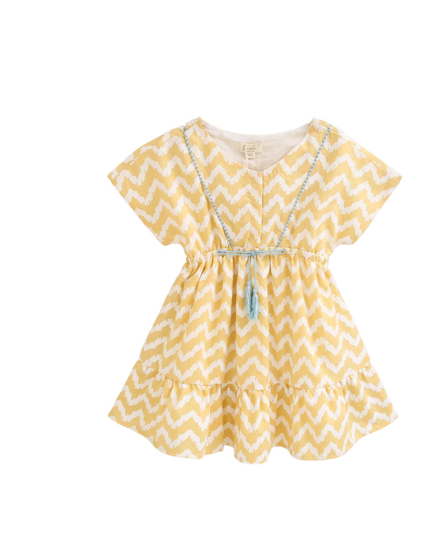 Vestido Infantil Zigzag Mostarda-4