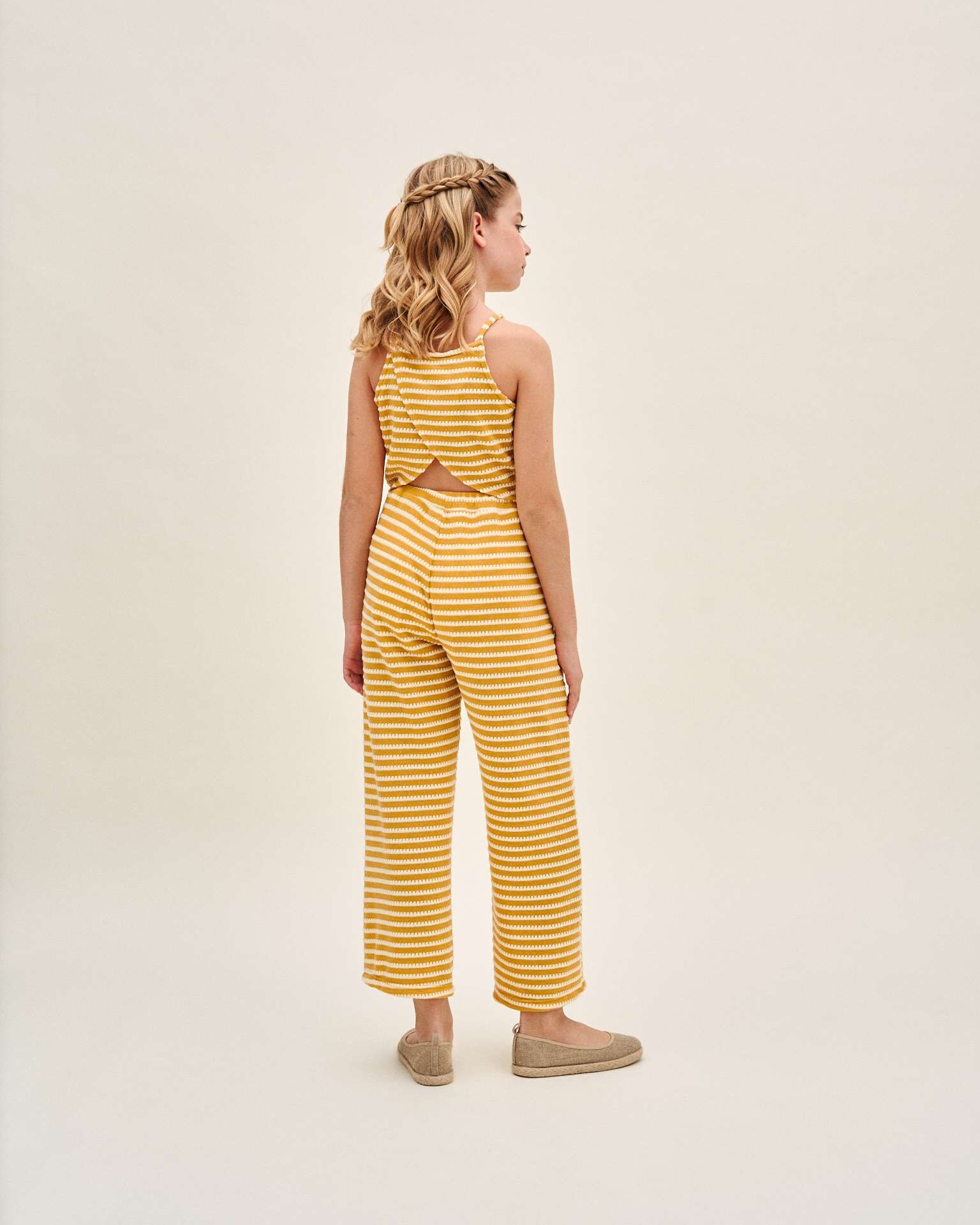 Blusa Infantil Às Riscas Amarelo-2