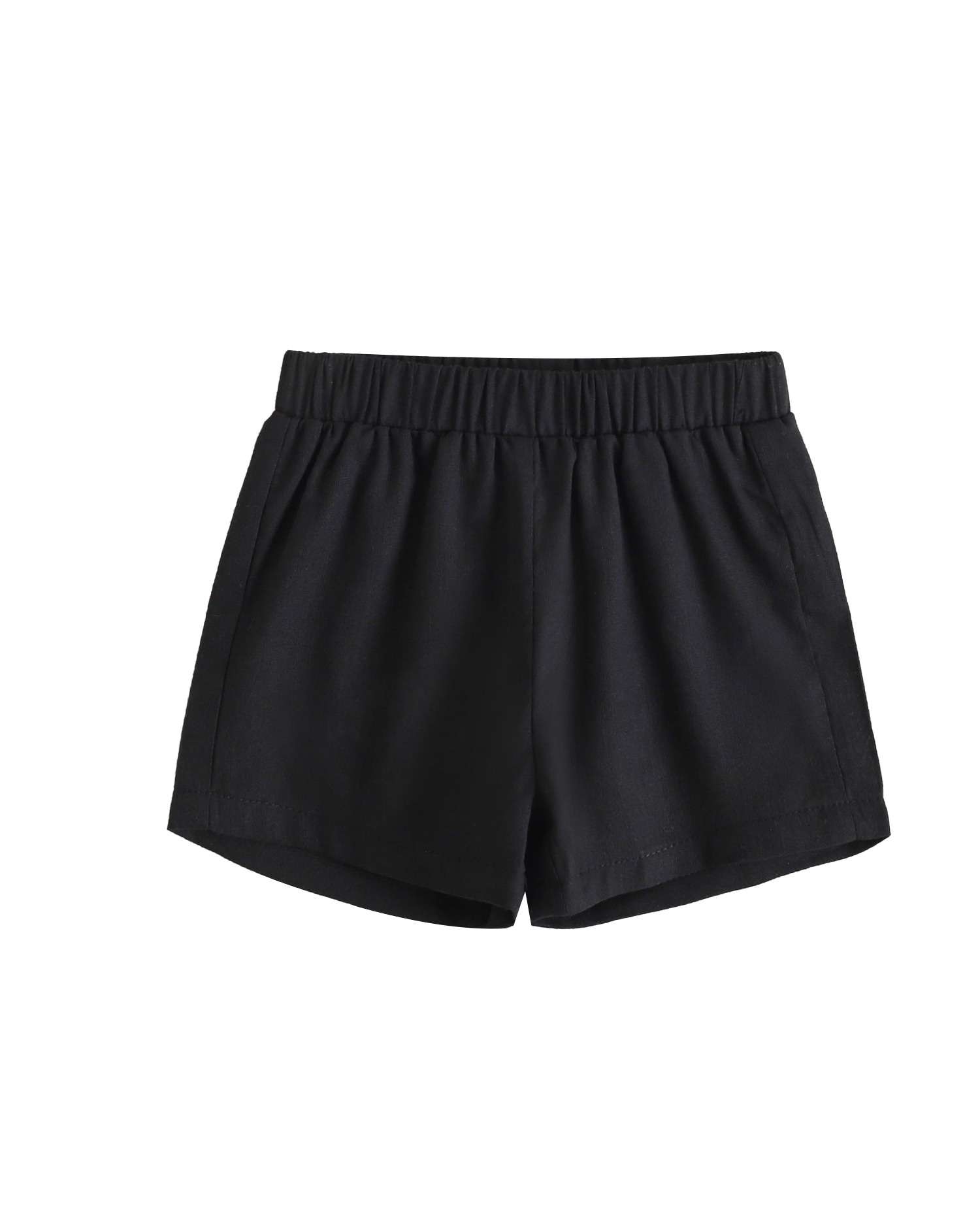 Short para Bebé de Linho Preto-1