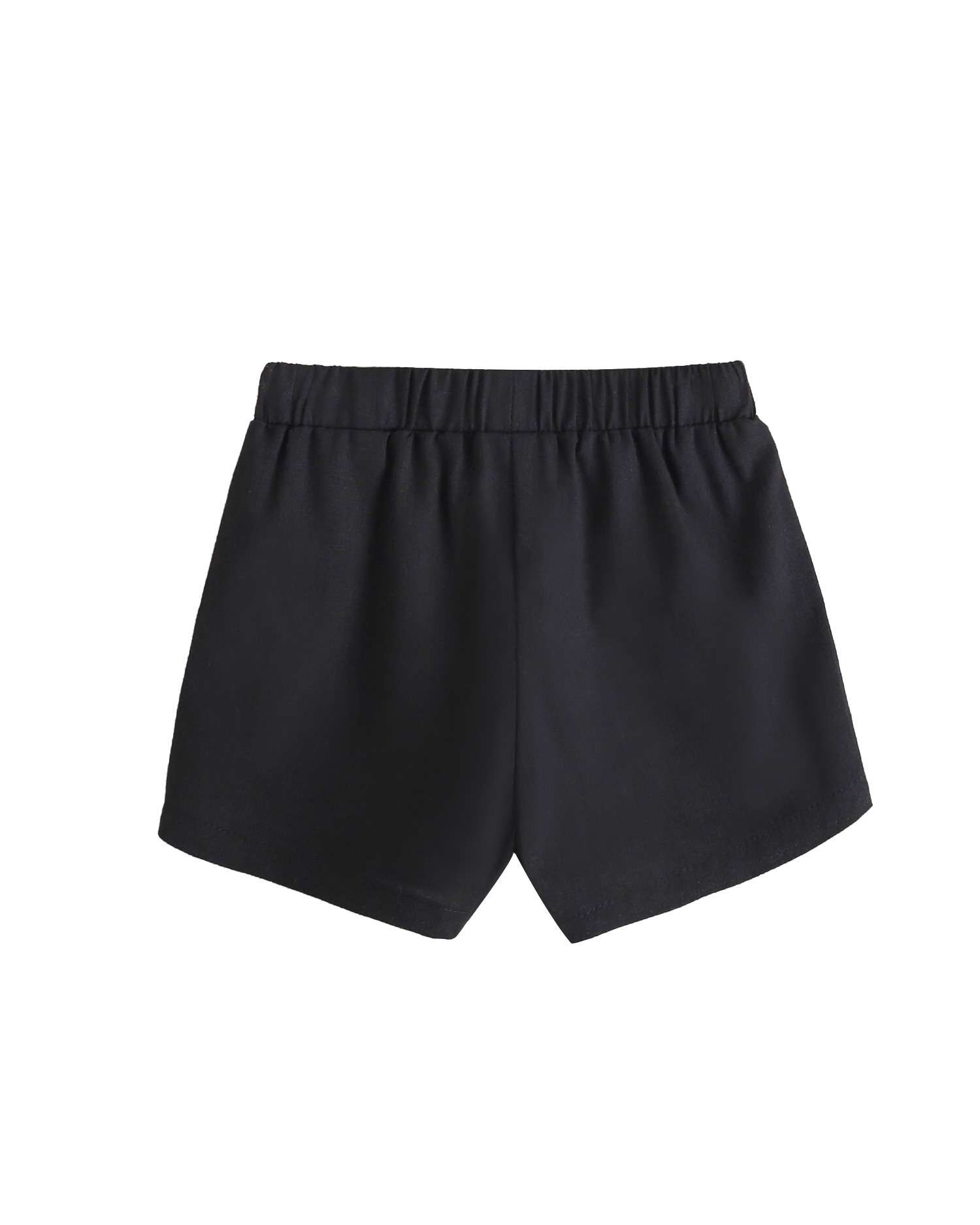 Short para Bebé de Linho Preto-2