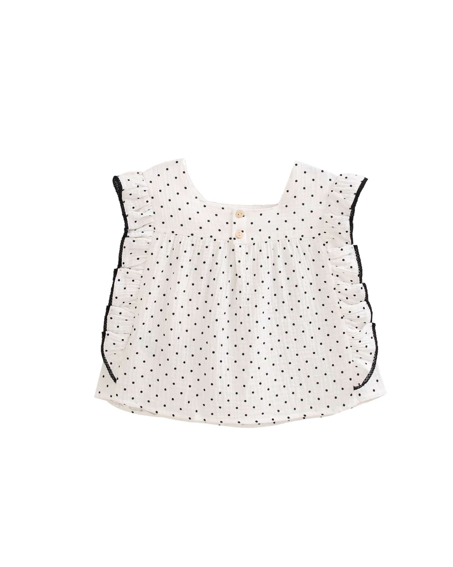 Blusa Infantil com Bolinhas e Contraste Branco-5