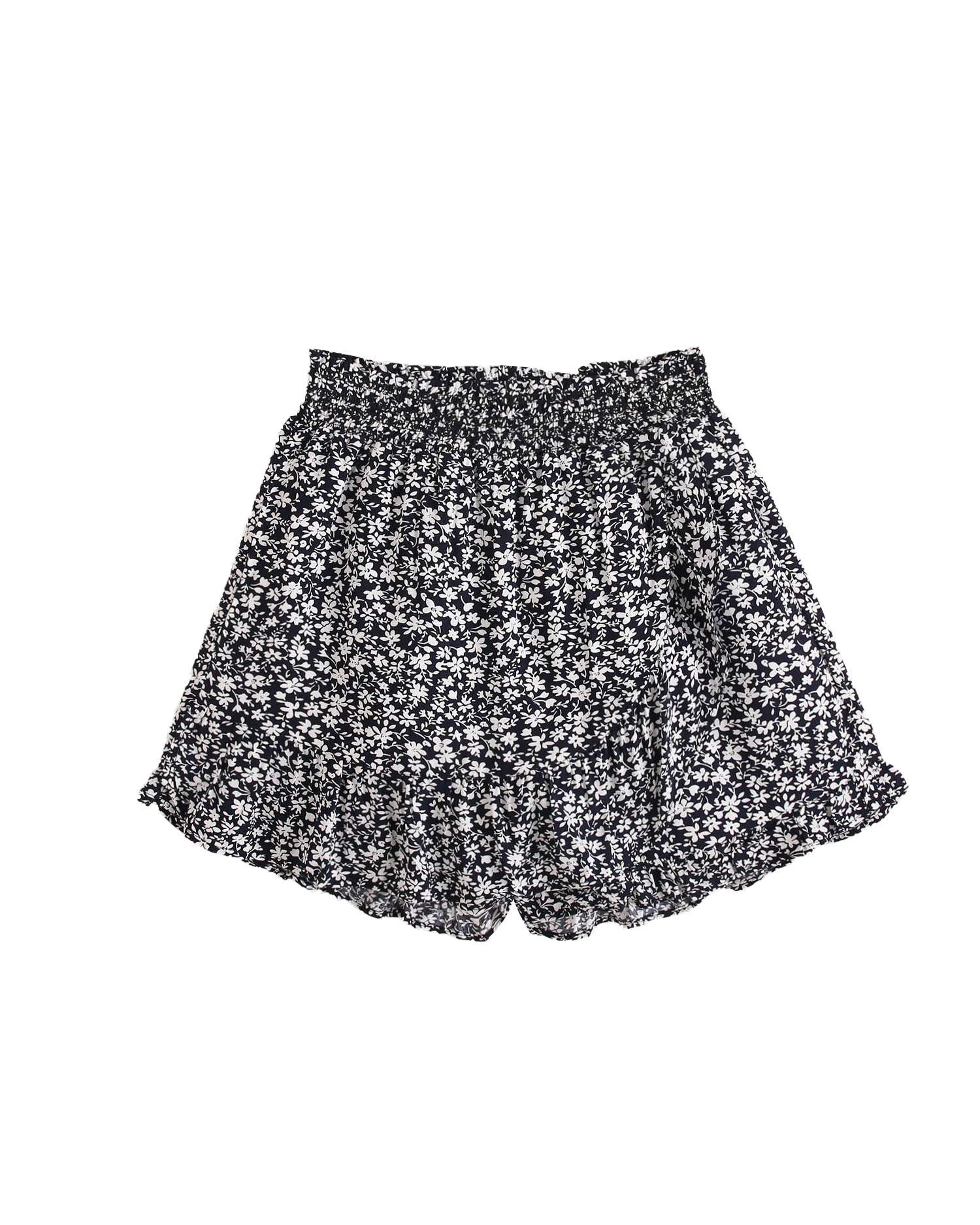 Short Infantil com Estampado de Flores Preto-5
