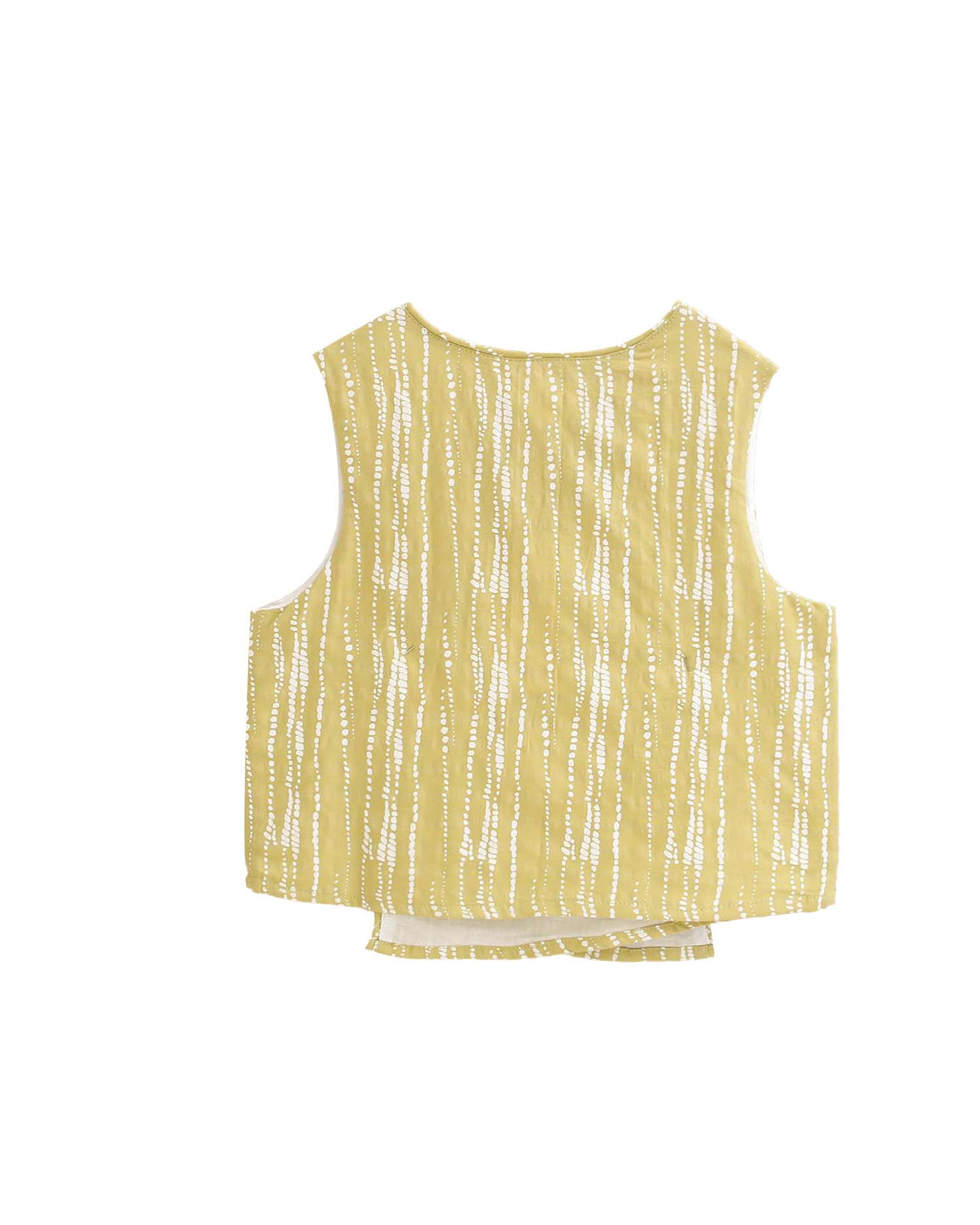 Blusa Infantil Cruzada com Estampado Grietas e Pistacho Amarelo-5