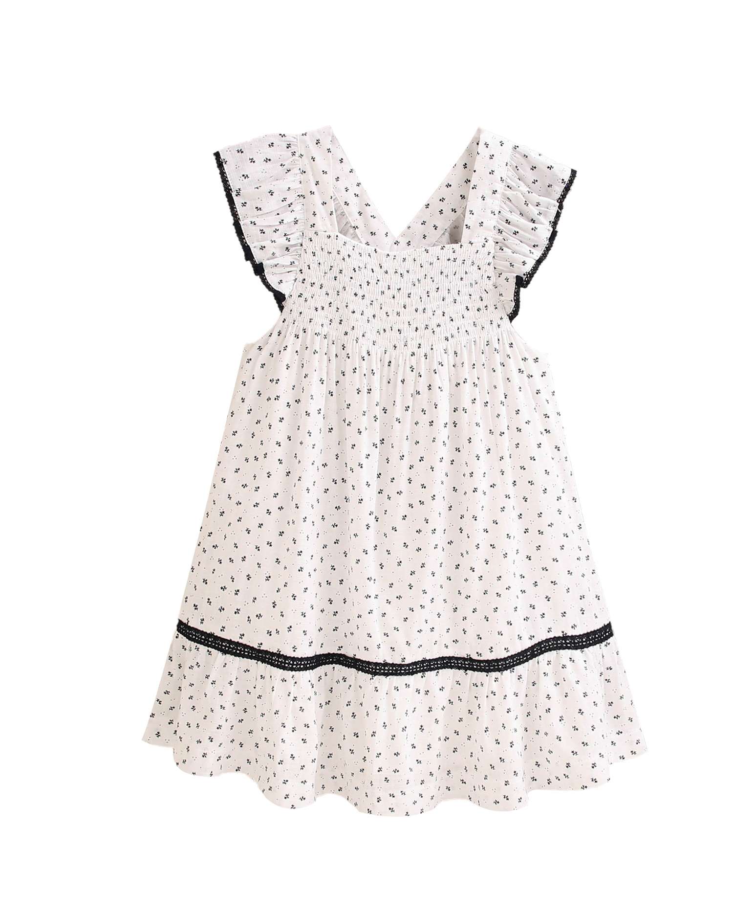 Vestido Infantil com Borboletas Dadati Branco-3