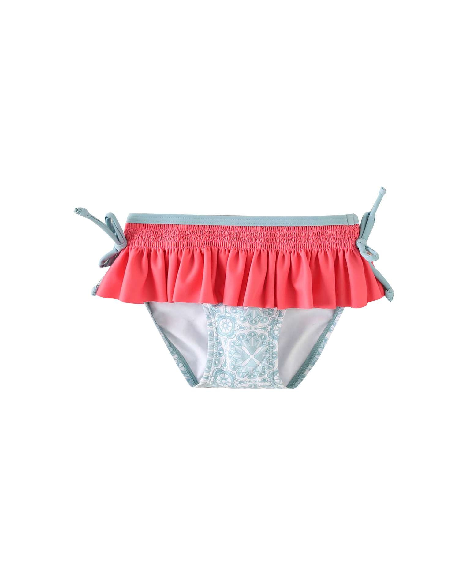 Gola de Bebé Estampada Retro e Folho Azul / Branco-1