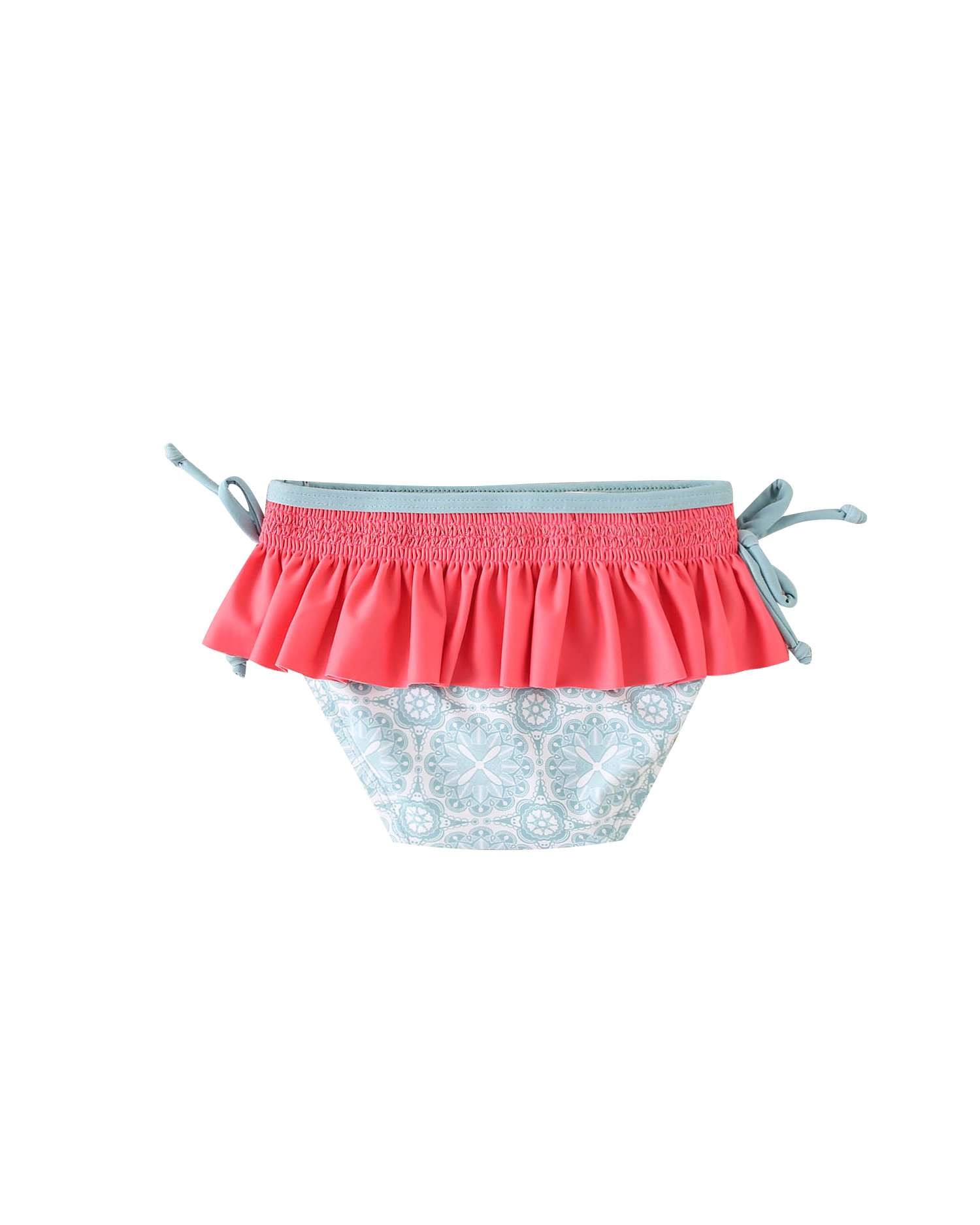 Gola de Bebé Estampada Retro e Folho Azul / Branco-2