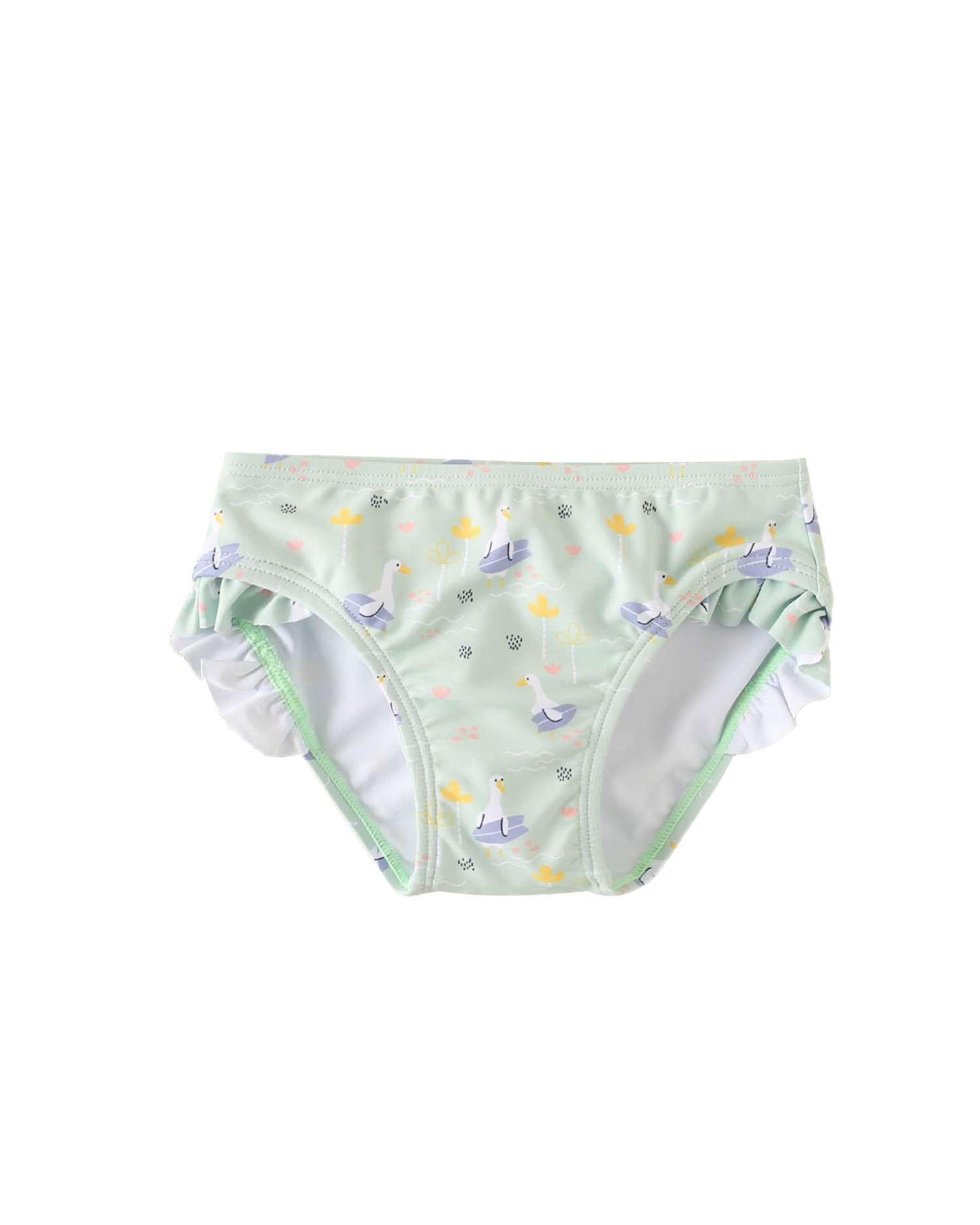 Gola para Bebé com Estampado de Gansos Verde-claro-1
