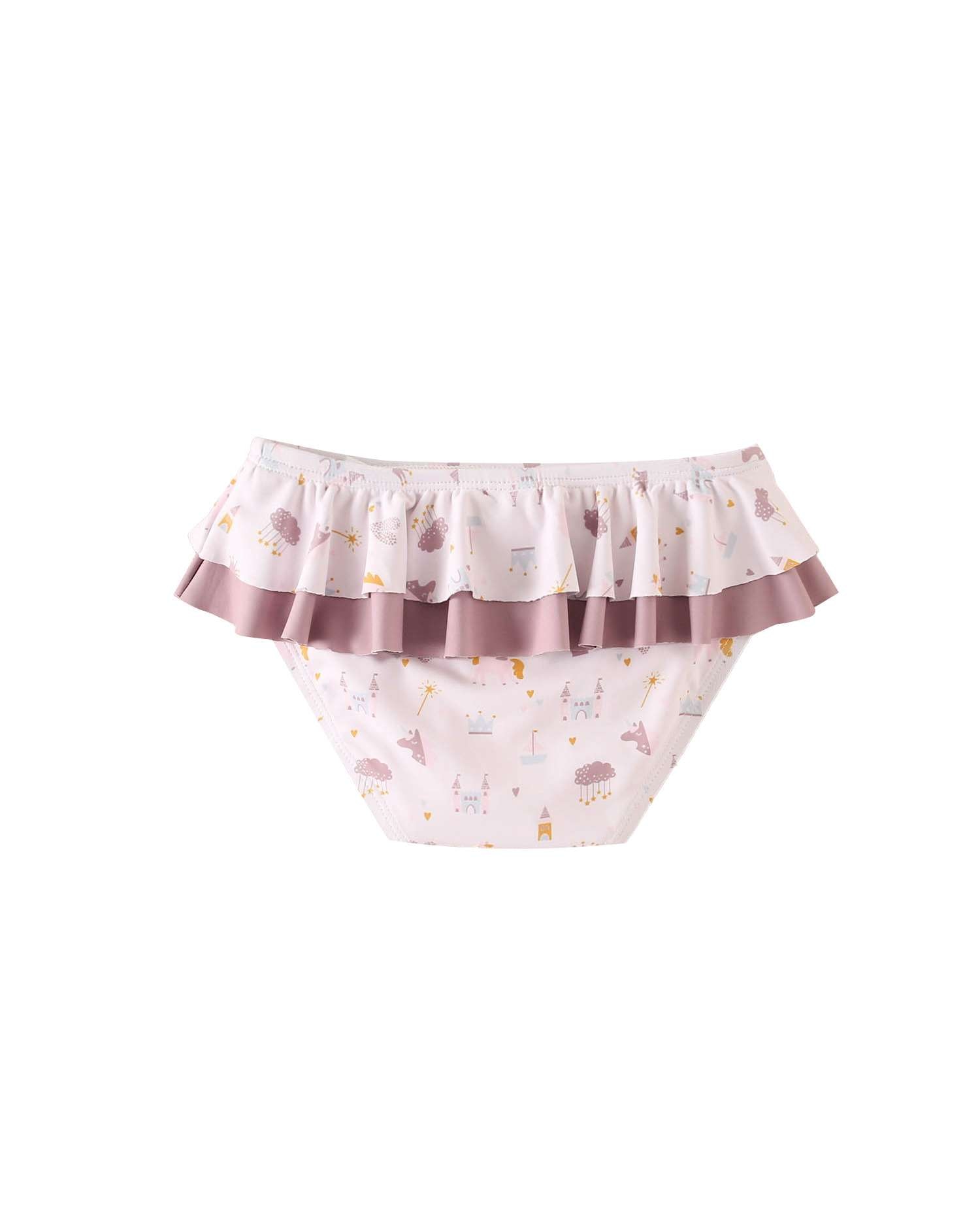 Gola de Bebé Estampada Unicórnios com Folhos Rosa-pastel-2