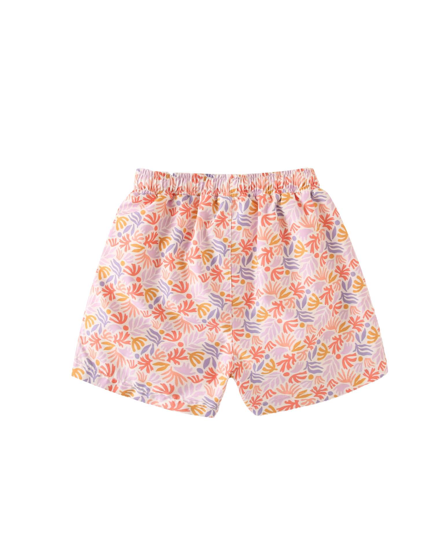 Fato de Banho Infantil com Estampado Floral e Cordão de Ajuste Dadati Laranja-2