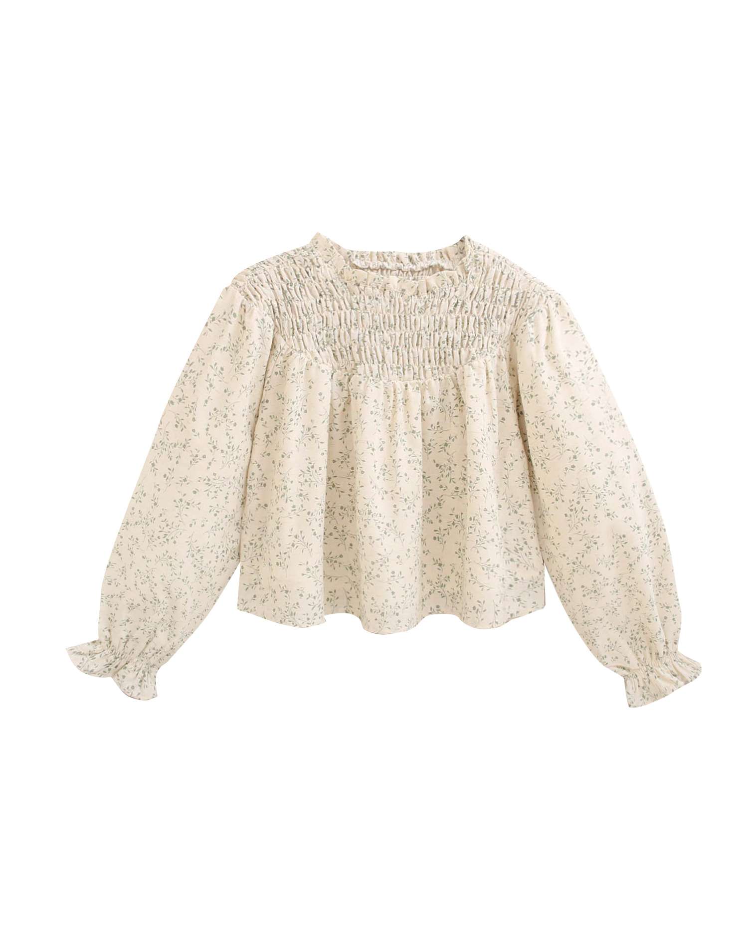 Blusa em Cru com Estampado Floral Natural-3