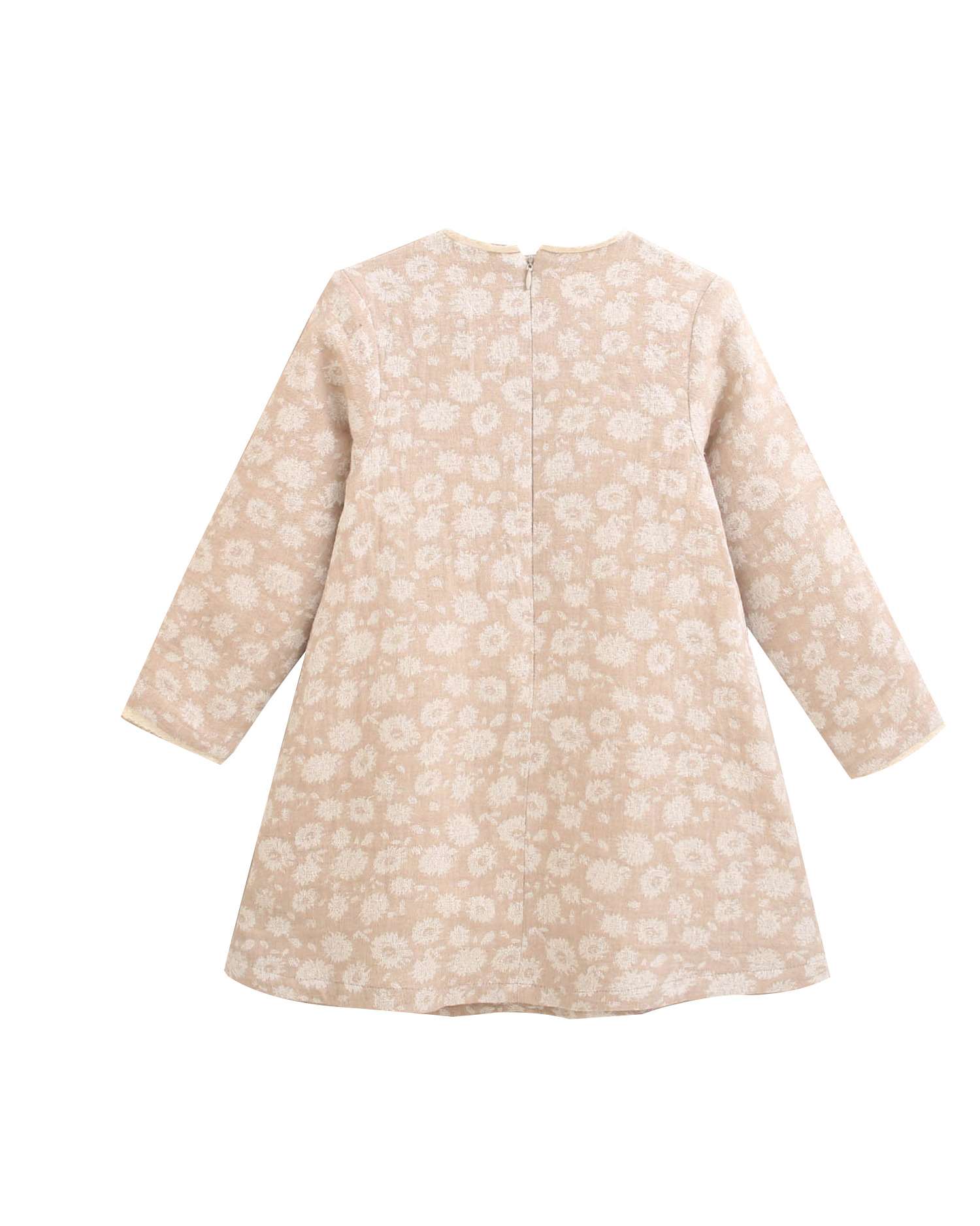 Vestido Infantil com Estampado Floral Natural-5