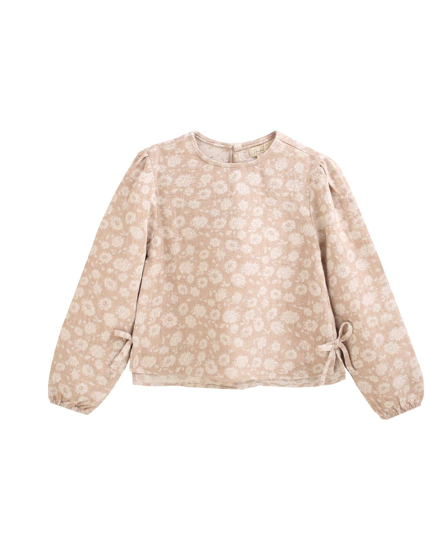 Imagem 0 de Blusa Infantil com Estampado Floral e Detalhe de Laços Laterais
