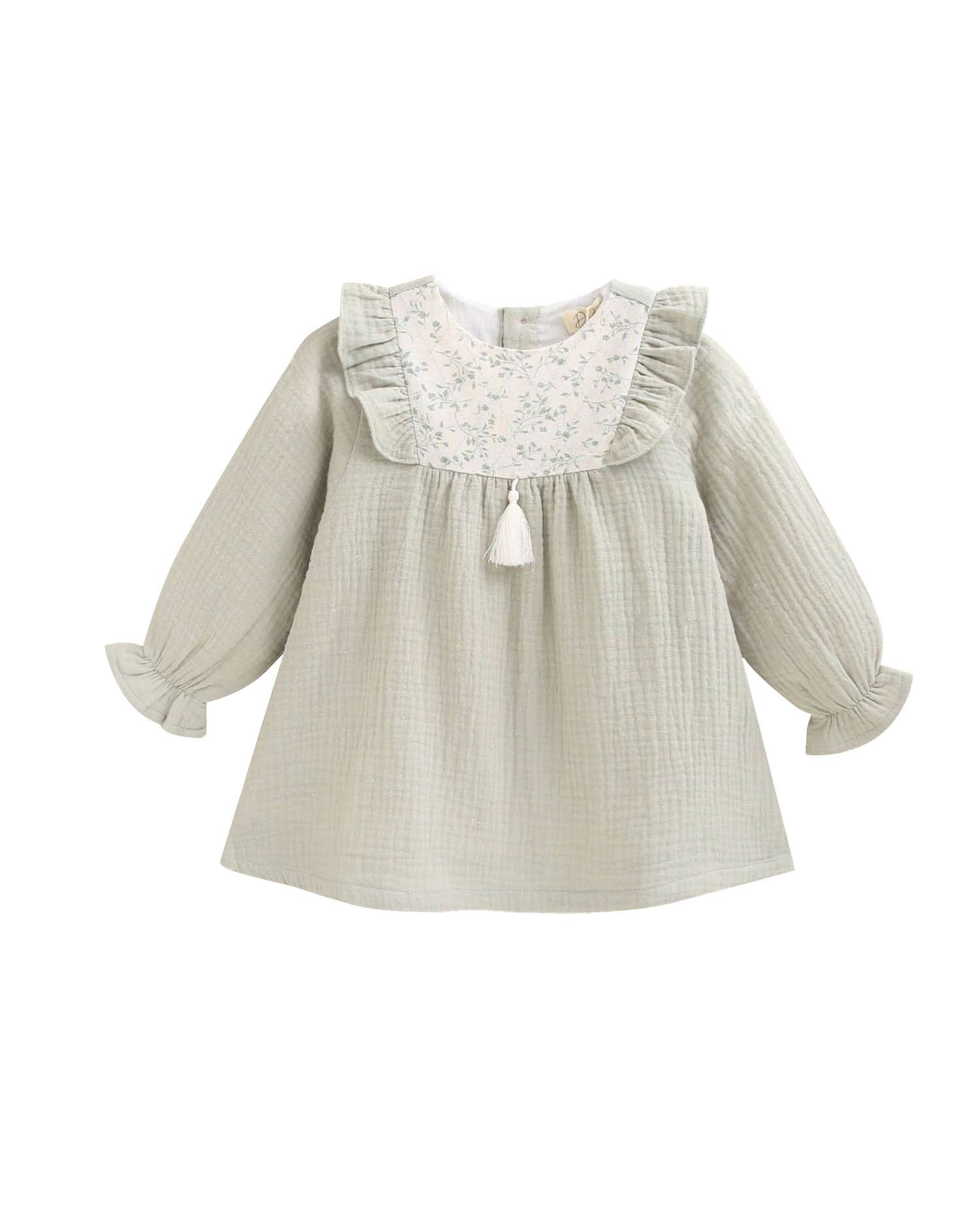 Imagem 0 de Vestido para Bebé de Muselina com Detalhe Floral na Gola