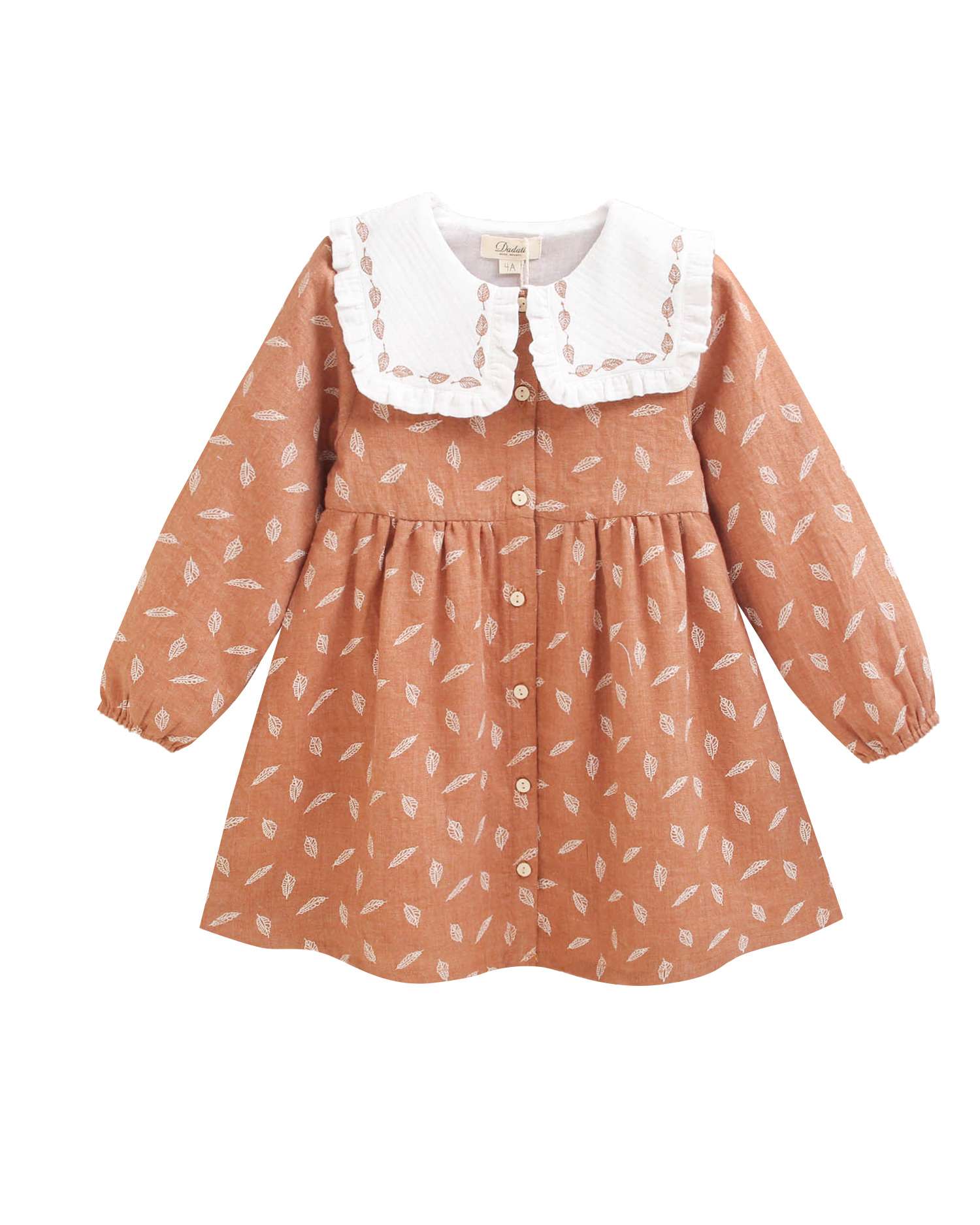 Imagem 0 de Vestido Infantil com Estampado de Folhas
