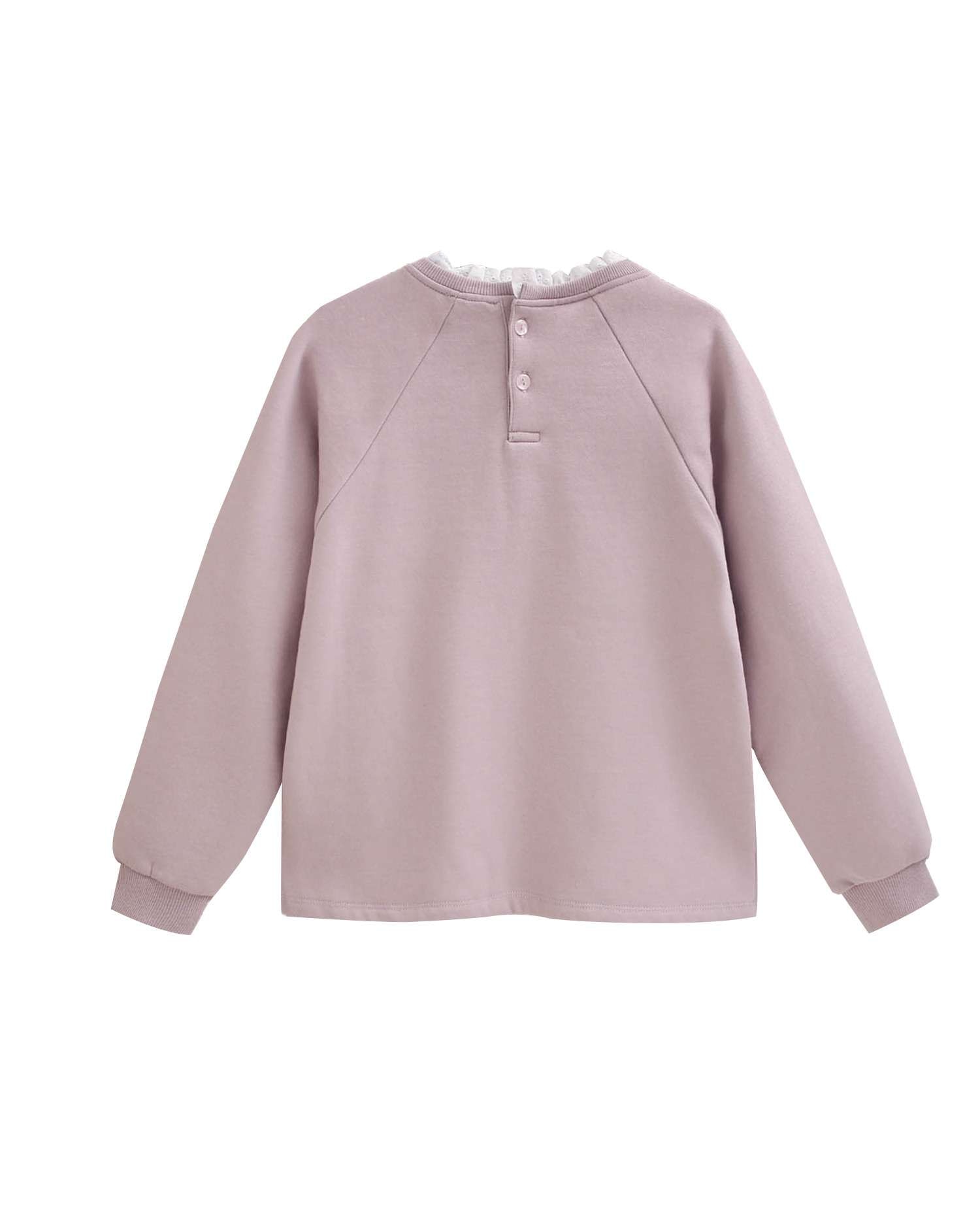 Sweatshirt Infantil com Gola Tipo Camisa Rosa-5