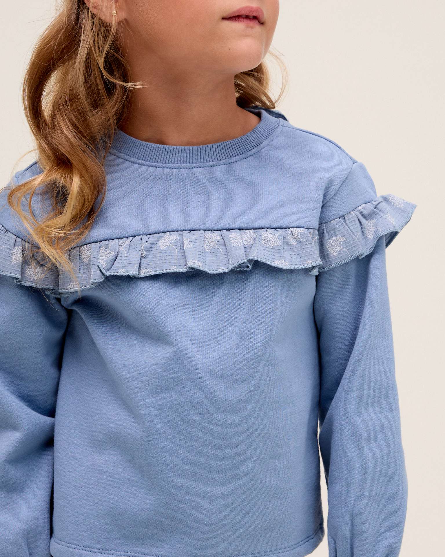 Sweatshirt Infantil com Detalhe de Folho Azul-3