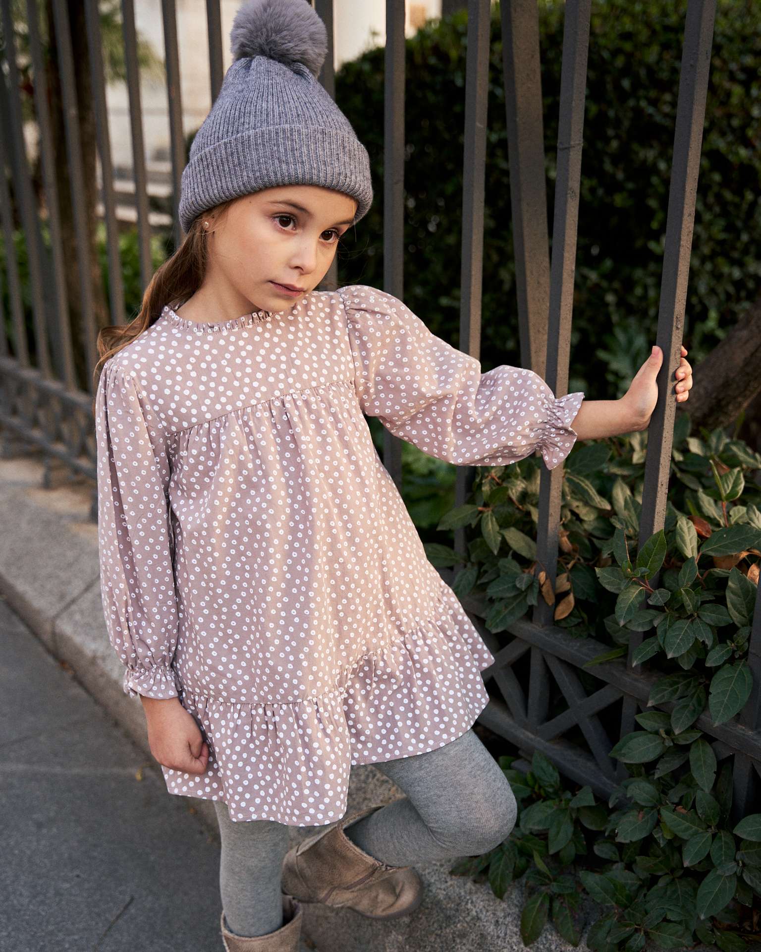 Vestido Infantil com Estampado Geométrico Rosa-3