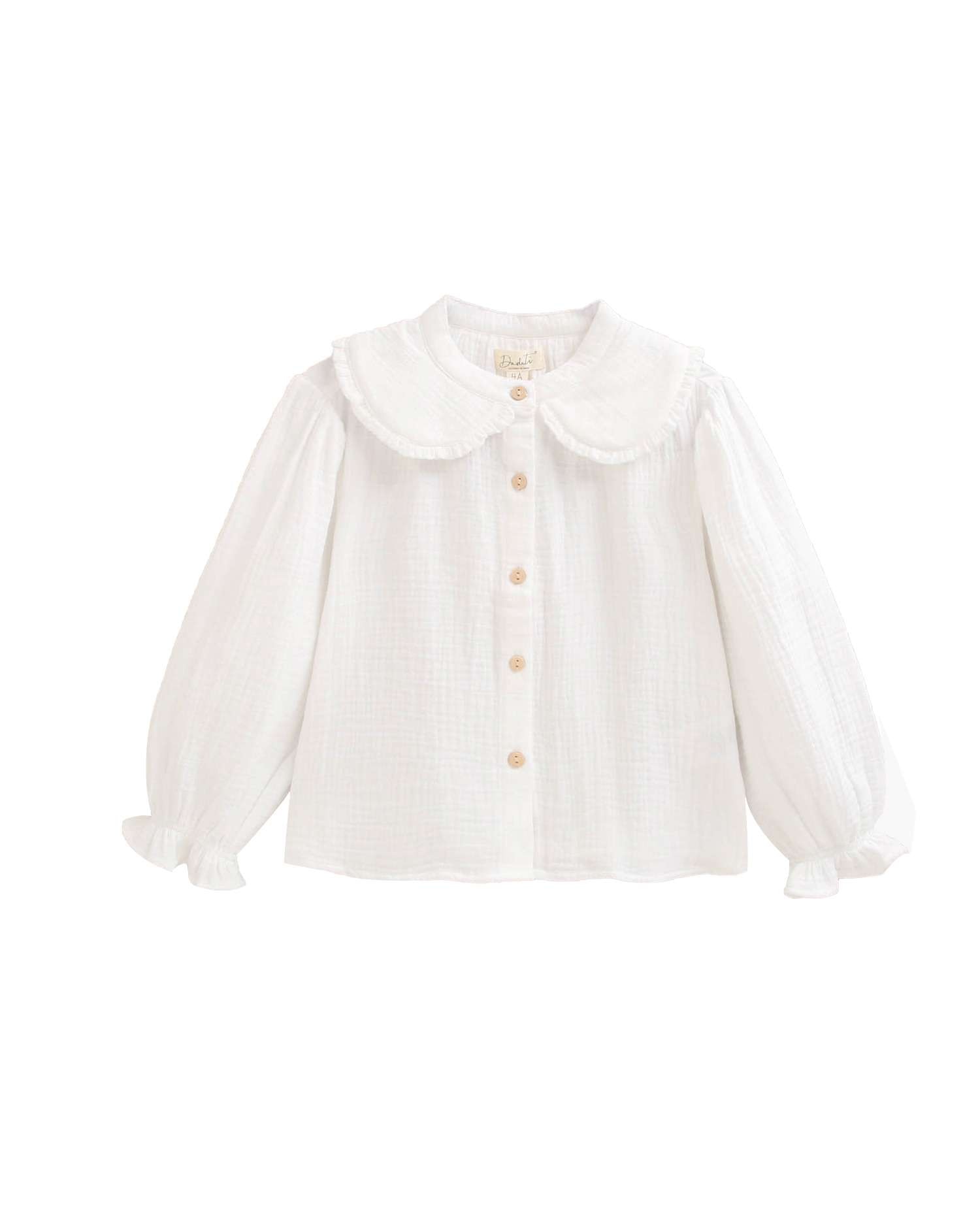 Imagem 0 de Blusa Infantil de Muselina com Gola Peter Pan